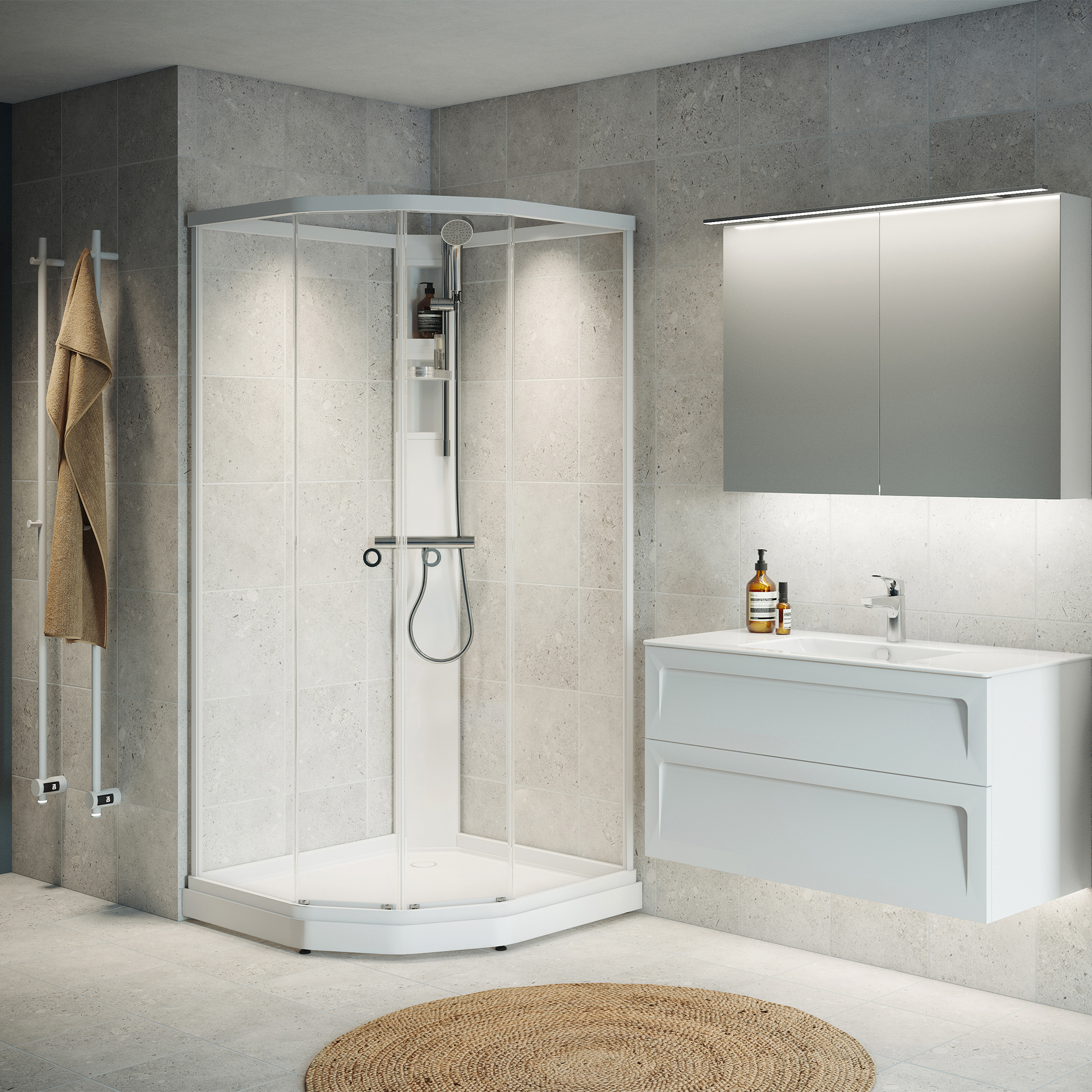 Duschkabin Macro Design Flow Semi med Blandare