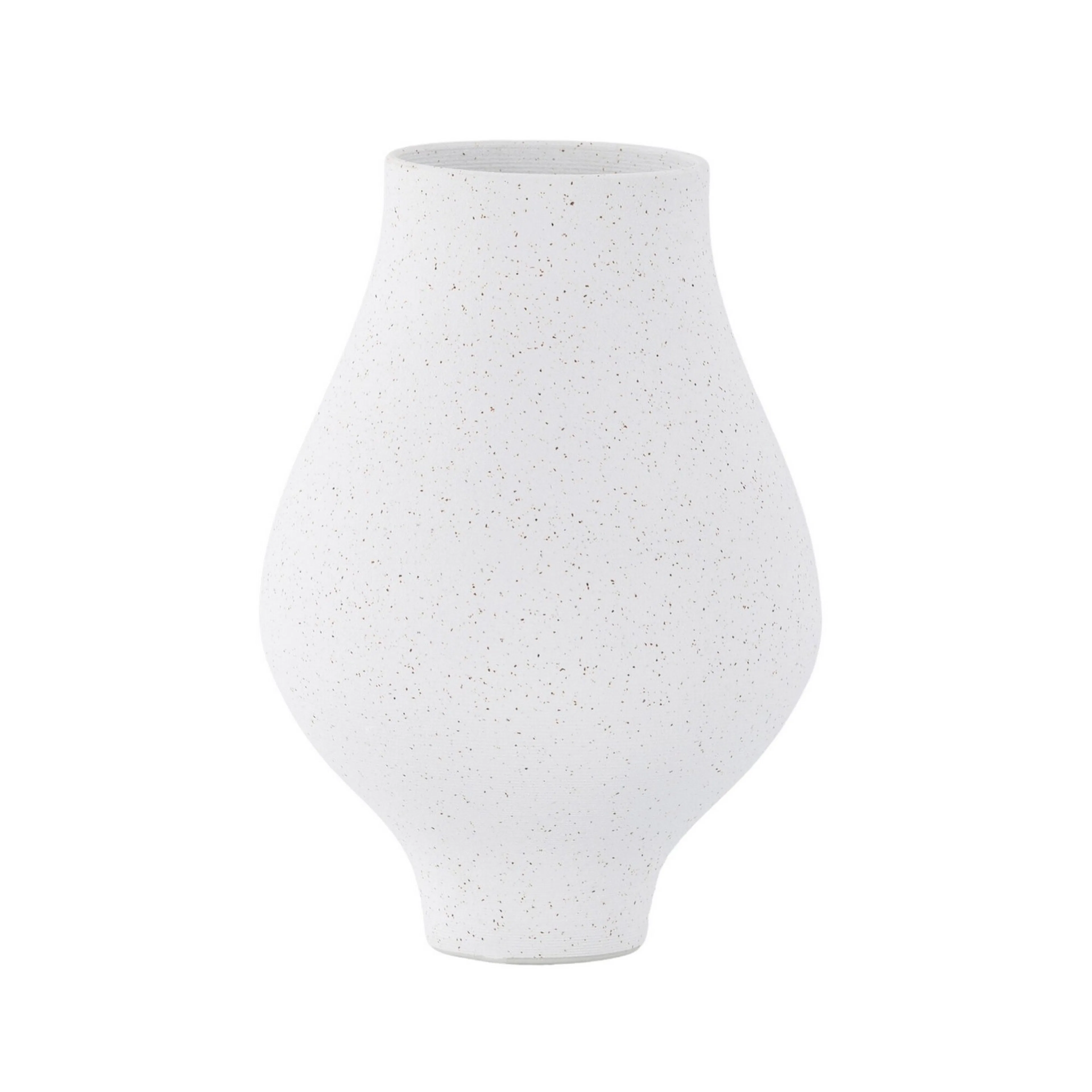 Rellis Vase - White/Black Dots - D10*H24*B14cm Vit
