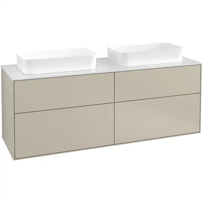 Tvättställsskåp Villeroy & Boch Finion med 4 Lådor och Bänkskiva för Två Fristående Tvättställ