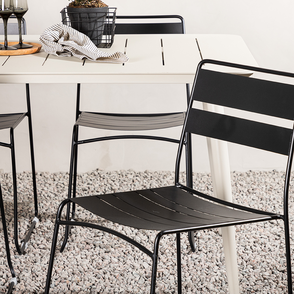 Lina Dining Table - Beige - 200*90 _1+ Lina Dining Chair - B Beige/Svart
