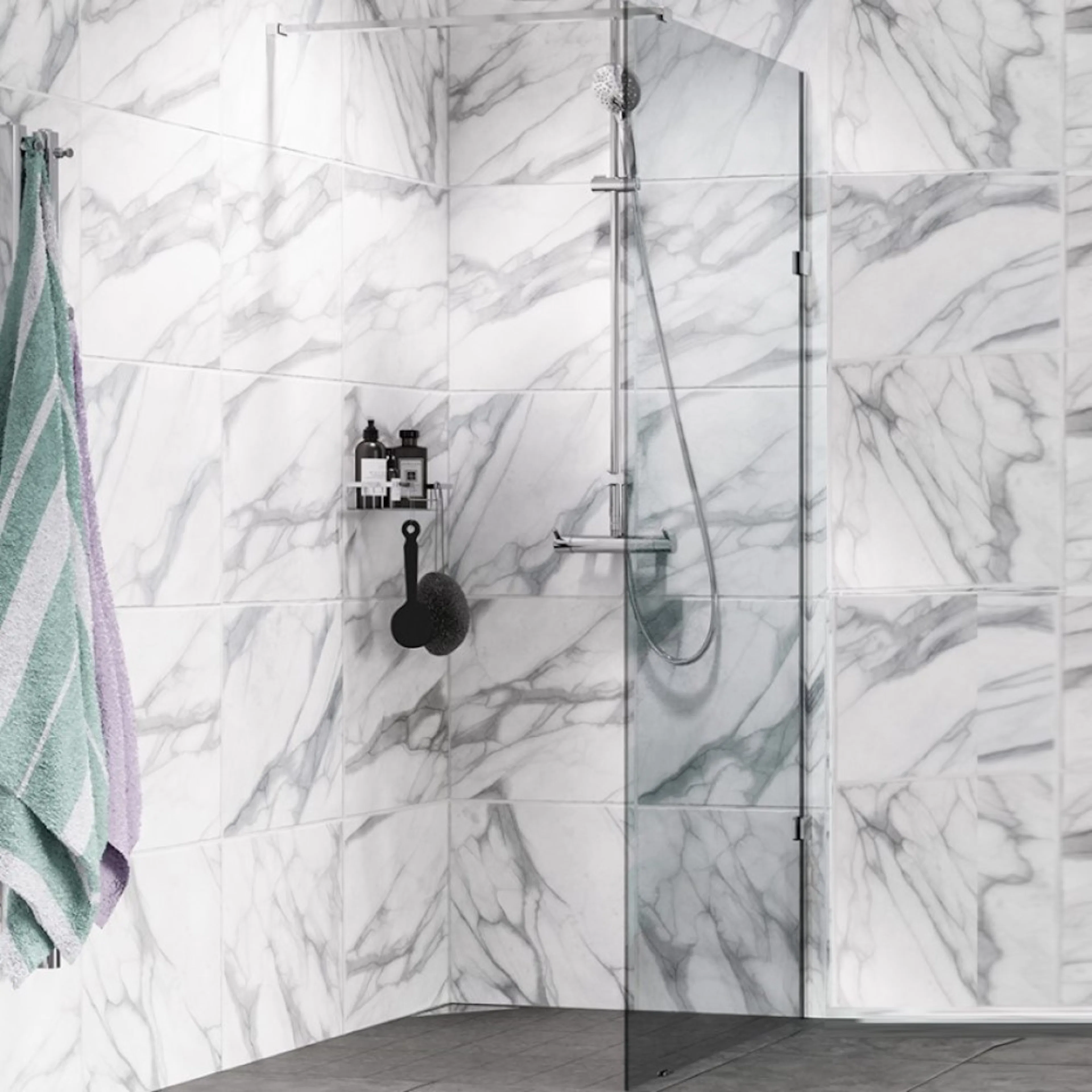 Duschvägg Alterna Luxor Modell 90 864 mm Krom Beslag Modell: 90, 864 mm, Krom Beslag