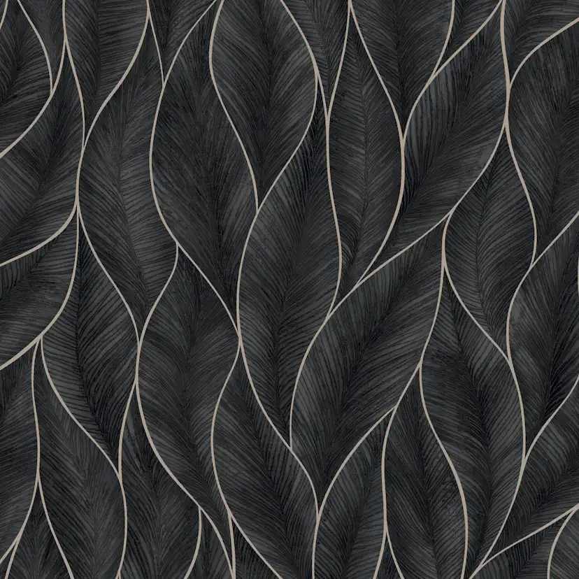 Tapet WOW Subtle Leaves Silver/Blå