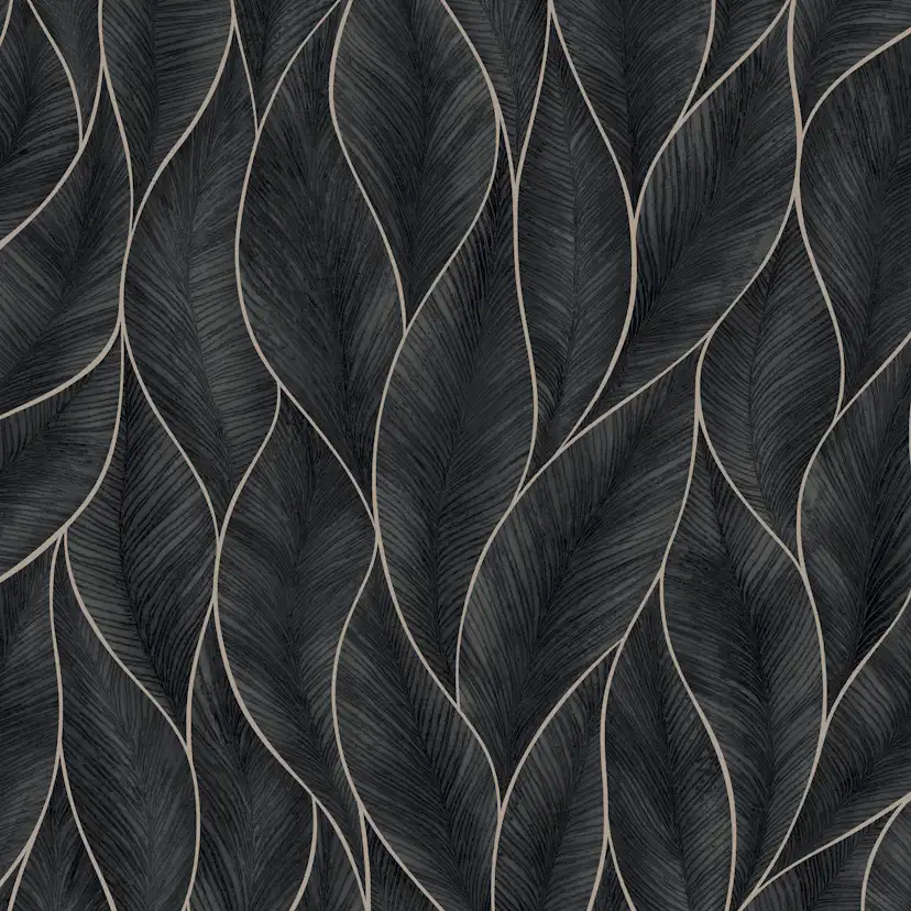 Tapet WOW Subtle Leaves Silver/Blå