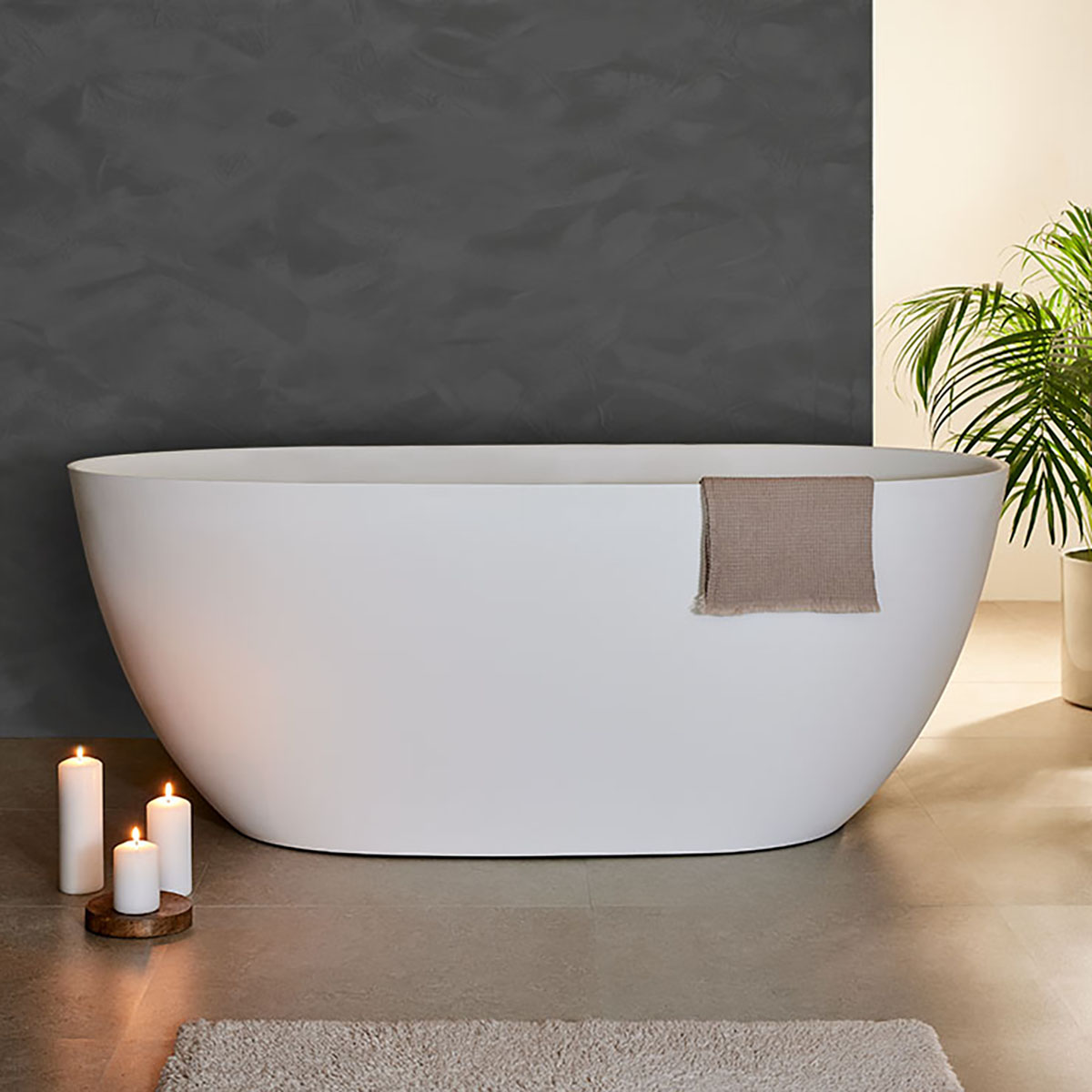 Badkar Bathlife Vila Gjutmarmor 1600 Vit