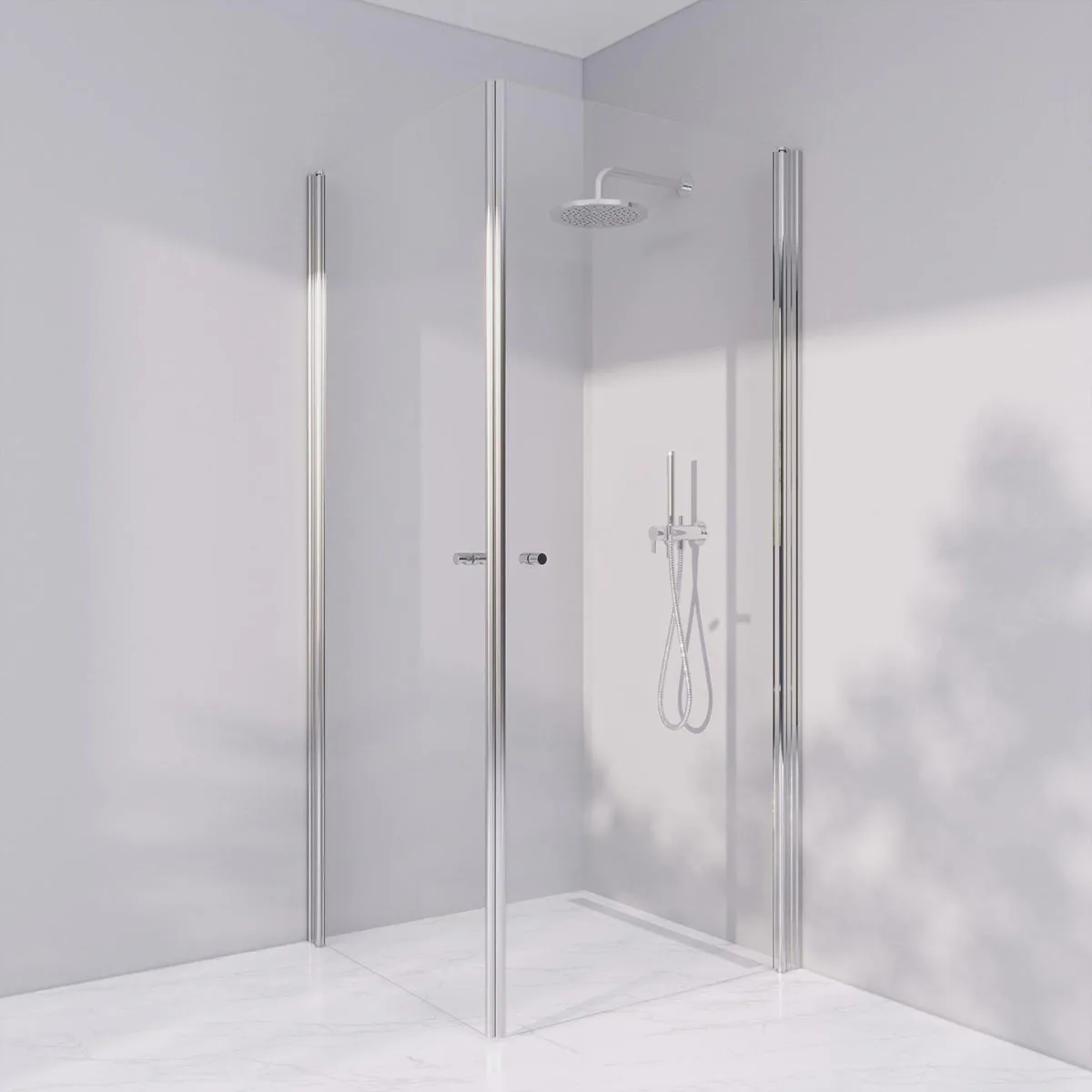 Invitrea Prime PH22/70x80/Blankpolerad/Räfflad knopp/Klart g Storlek: 700x800 mm, Glastyp: Klarglas, Handtag: Blankpolerad Räfflad knopp, Profil: Blankpolerad