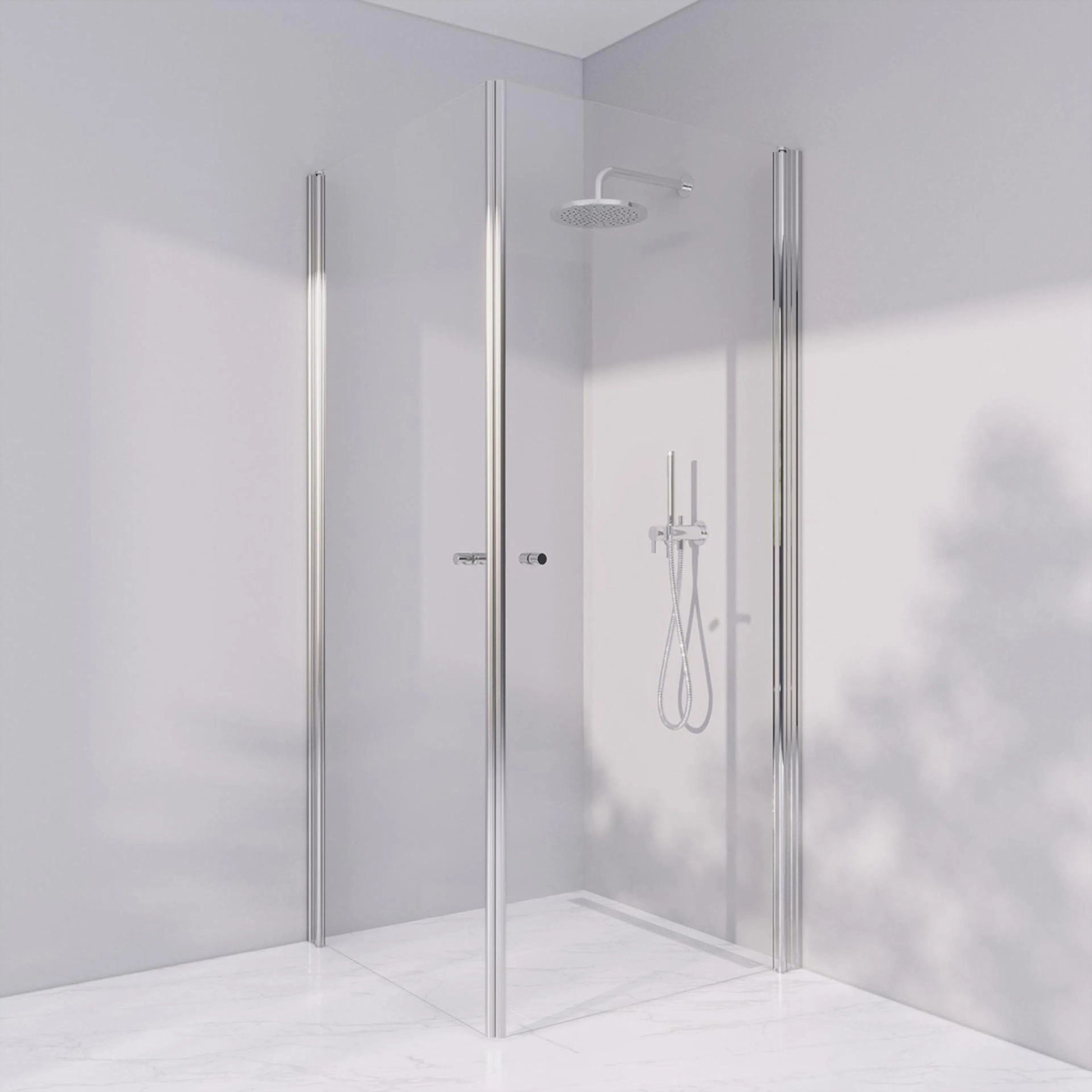 Invitrea Prime PH22/70x80/Blankpolerad/Räfflad knopp/Klart g Storlek: 700x800 mm, Glastyp: Klarglas, Handtag: Blankpolerad Räfflad knopp, Profil: Blankpolerad
