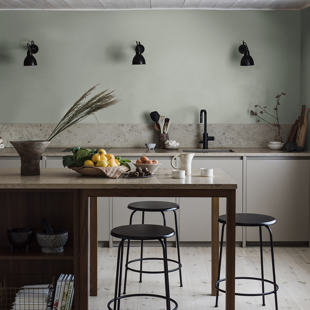 Tapet Boråstapeter Linen Soft Jade EasyUp, Enfärgad Grön