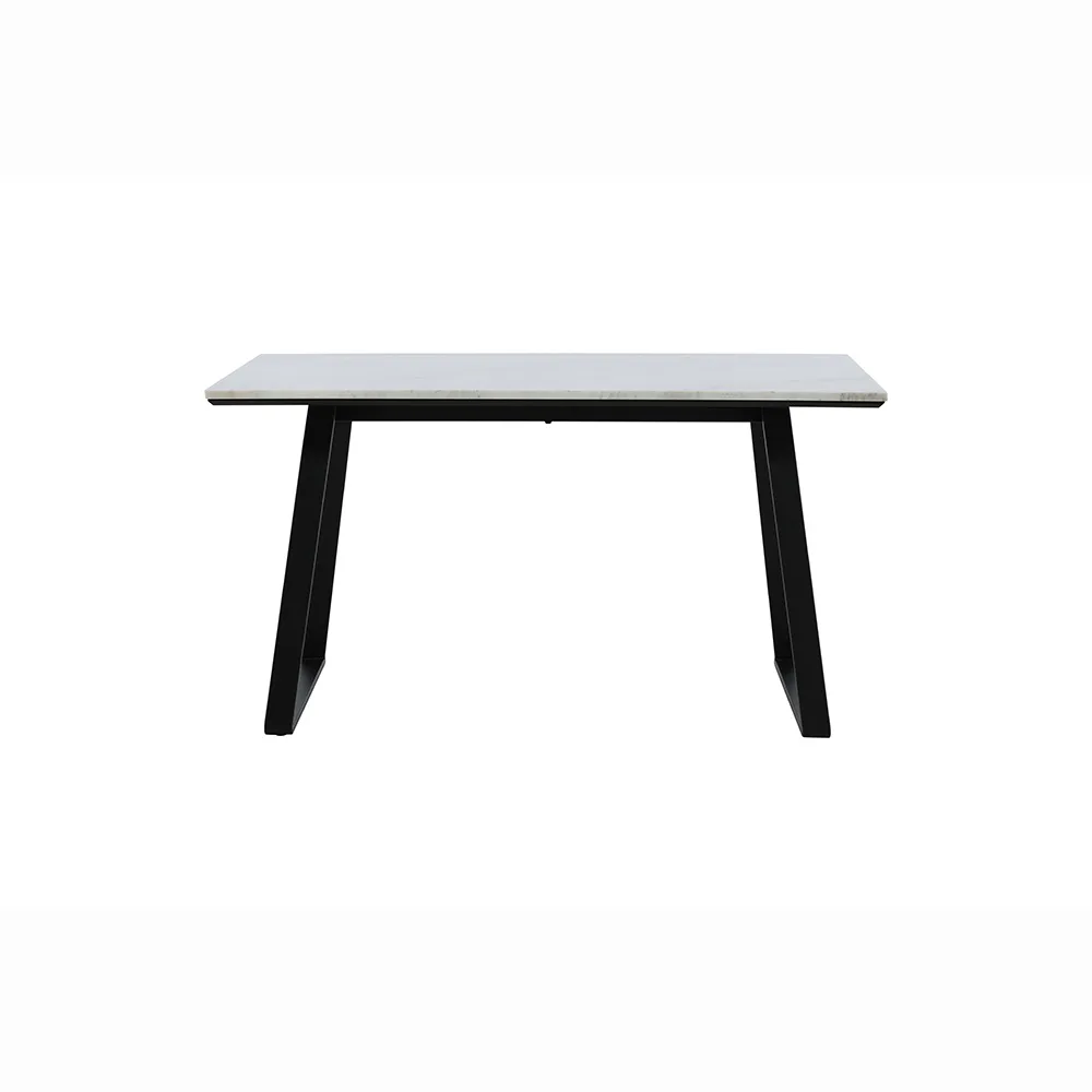 Matbord Venture Home Estelle Vit/Svart Fyrkantigt Bord i Marmor 140 cm