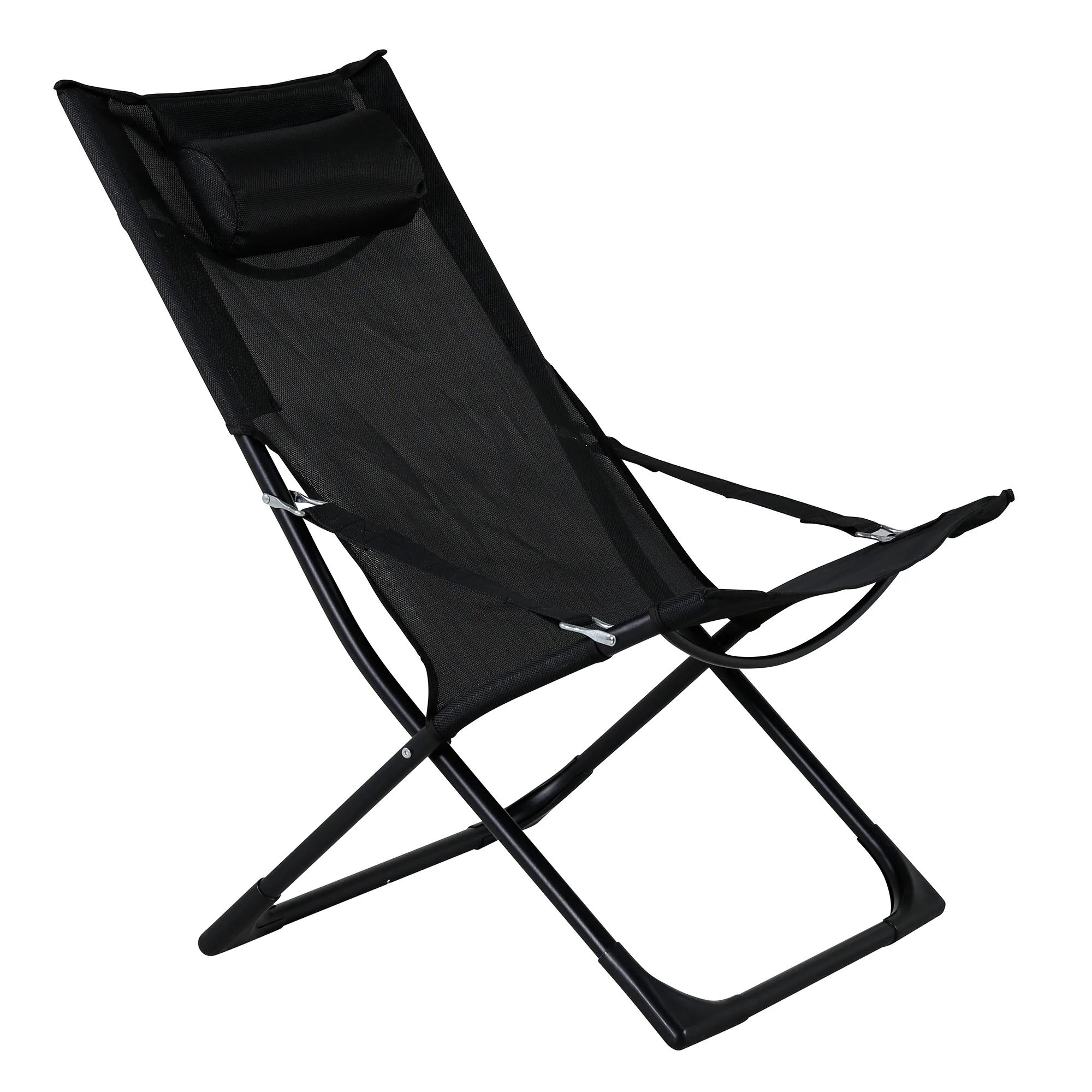 Seville Foldable relax chair - Black frame/black cushion Svart