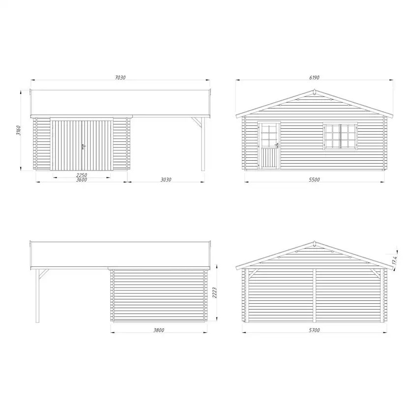 Roger 19,0+16,2 m2 with wooden gate NO Obehandlad
