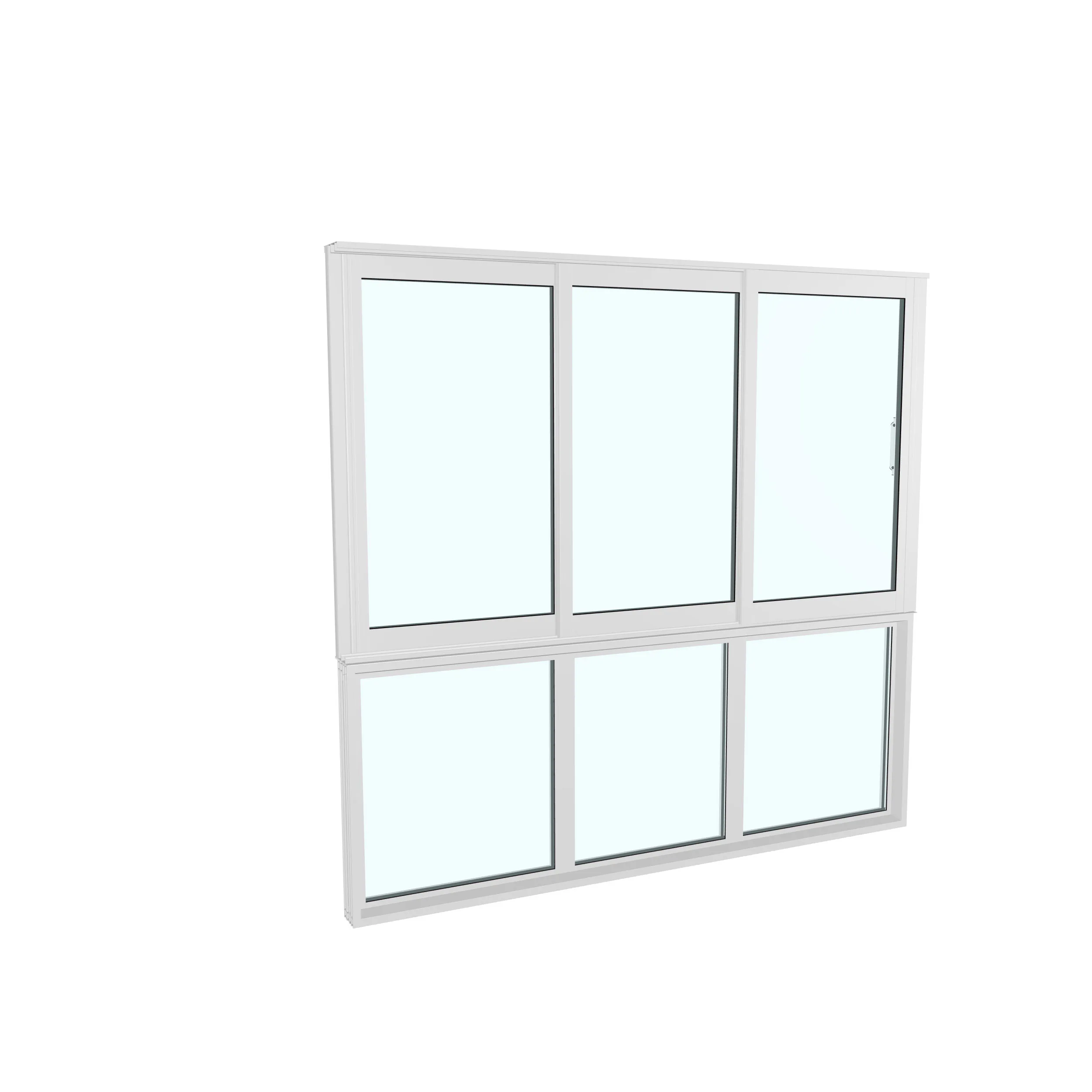 Fönsterparti Robust m fast underdel B2100xH1200+800mm-Vit Vå B2100 x H2000 - Vit