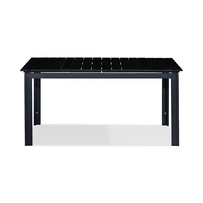 Trädgårdsbord Comfort Garden Tunis, Svart Förlängningsbart Utebord 90x160-220 cm i Aluminium/Aintwood