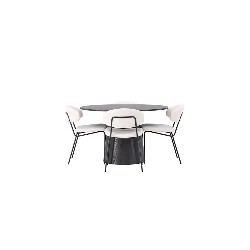 Matgrupp Venture Home Lanzo Ø120 cm med 4 st Chico stolar