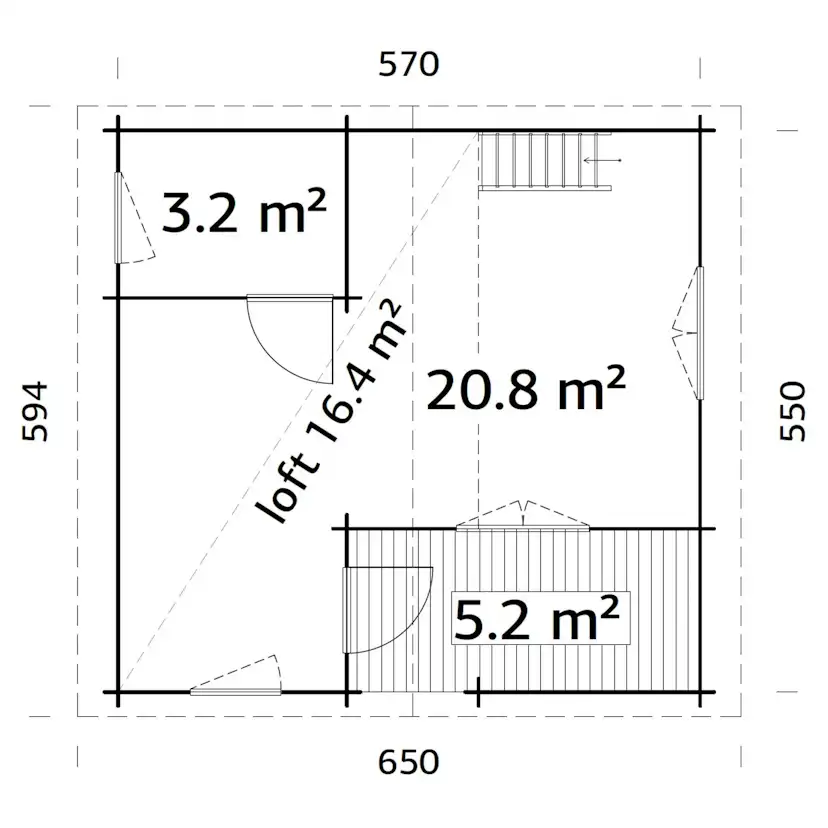 Stuga Palmako Emily 40,1+5,2 m2