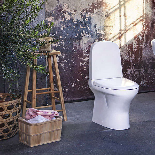 Toalettstol Gustavsberg Estetic 8300 Hygienic Flush för Limn Vit, Mjukstängande Hårdsits Vit