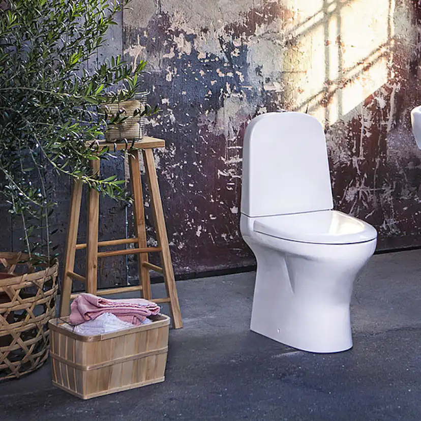 Toalettstol Gustavsberg Estetic 8300 Hygienic Flush för Limn Vit, Mjukstängande Hårdsits Vit