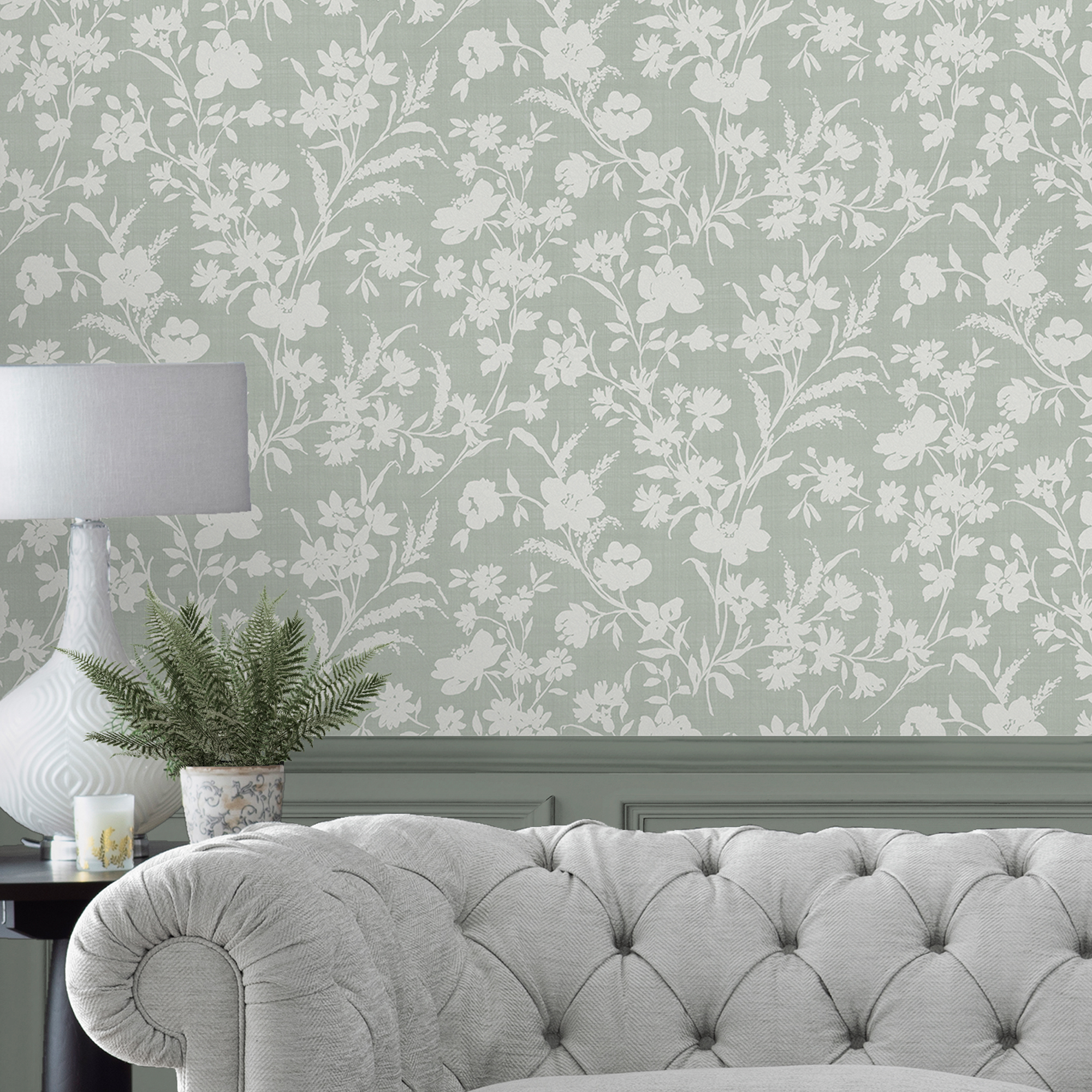 Tapet Laura Ashley Rye Sage Grön 119855