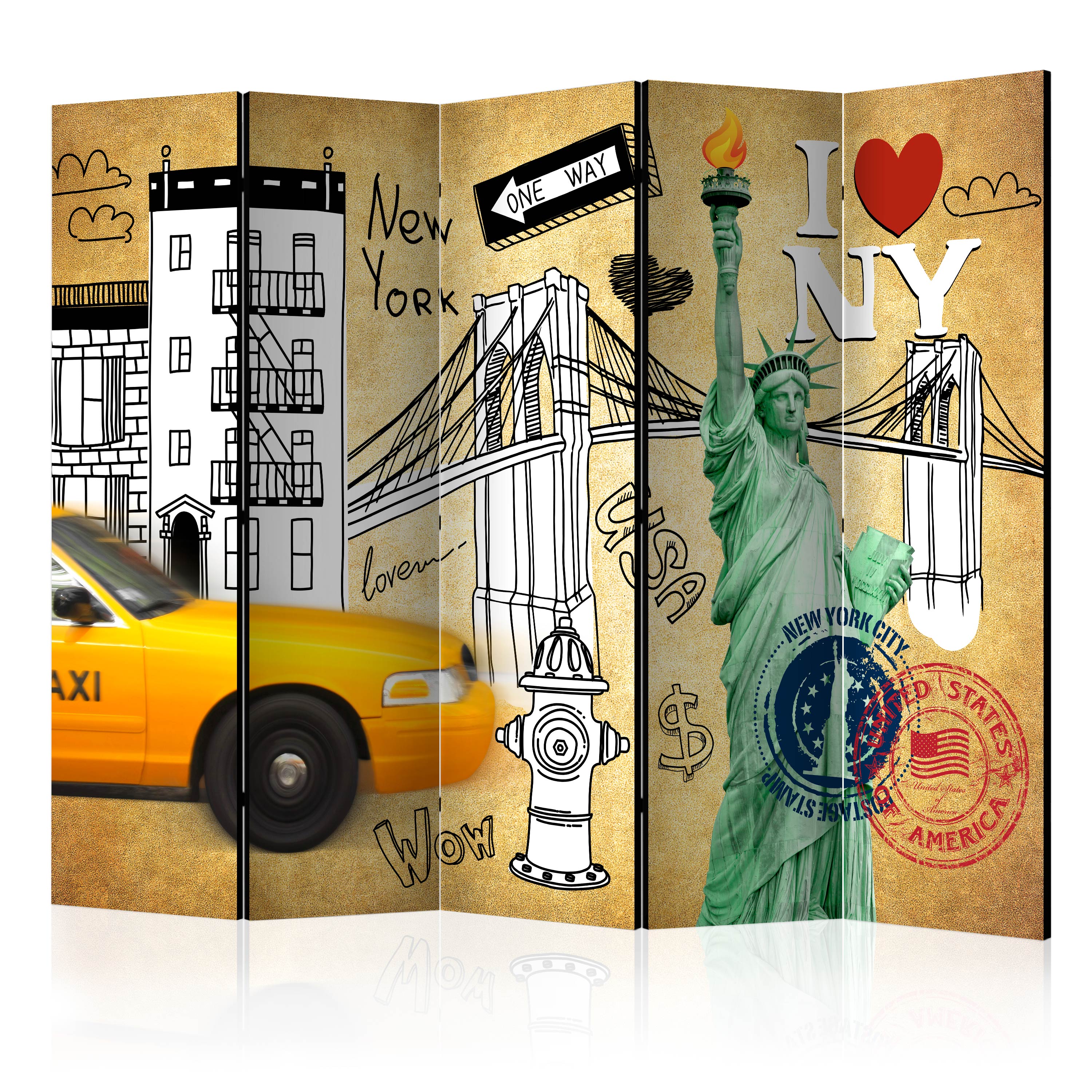 Rumsavdelare Arkiio One Way New York II 225x172 cm