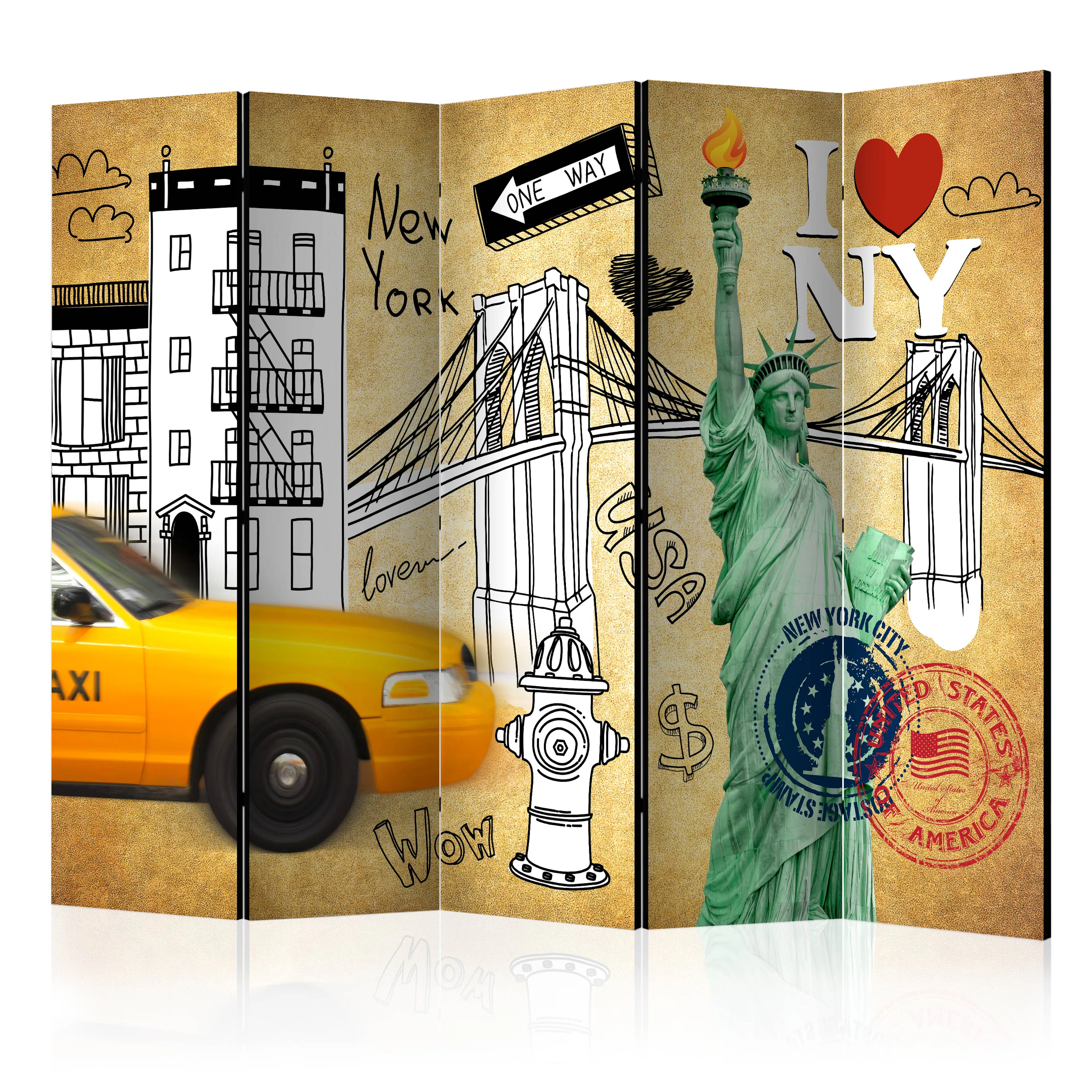 Rumsavdelare Arkiio One Way New York II 225x172 cm