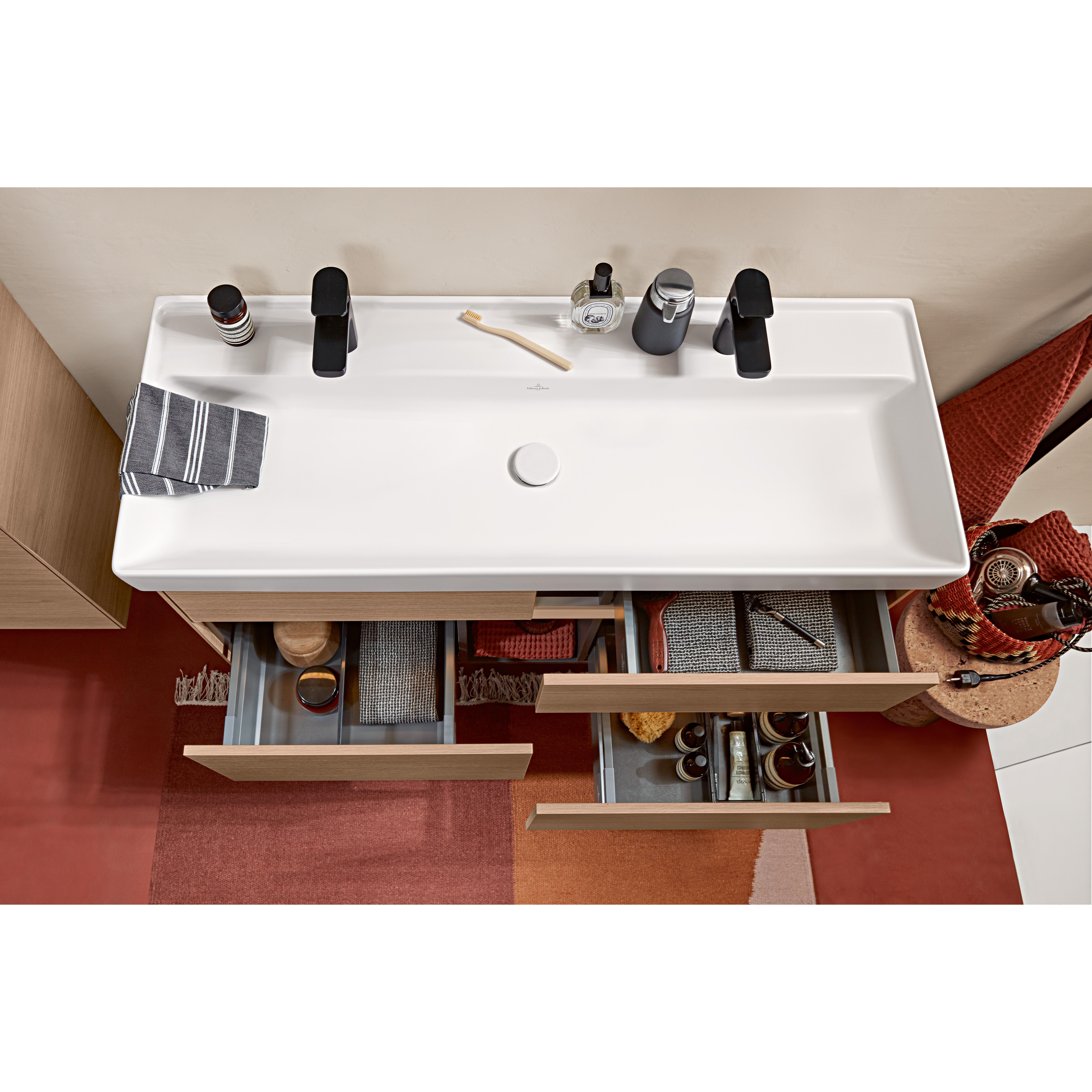 Tvättställsskåp Villeroy & Boch Collaro 115 cm med 4 Lådor för Inbyggt Skåpstvättställ