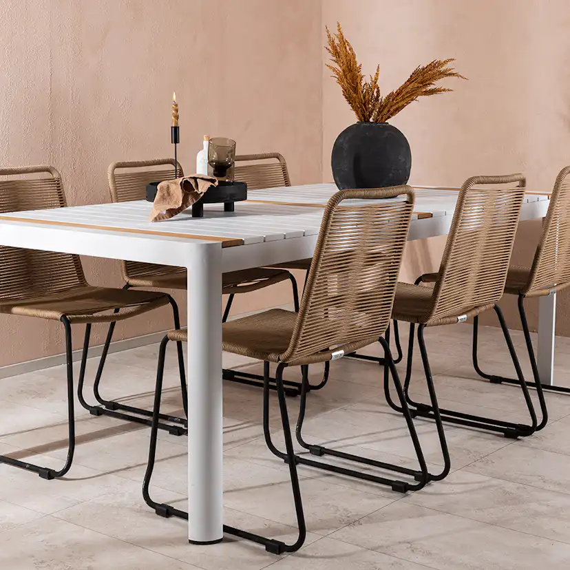 Matgrupp Venture Home Togo 200x100 cm med 6 Lindos Stolar