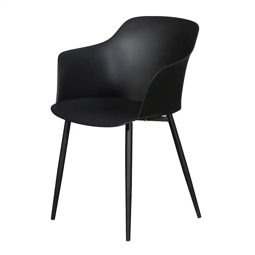 Trädgårdsstol ENVY DESIGN Camilla Svart, Modern Utemöbel i Plast, 2-pack
