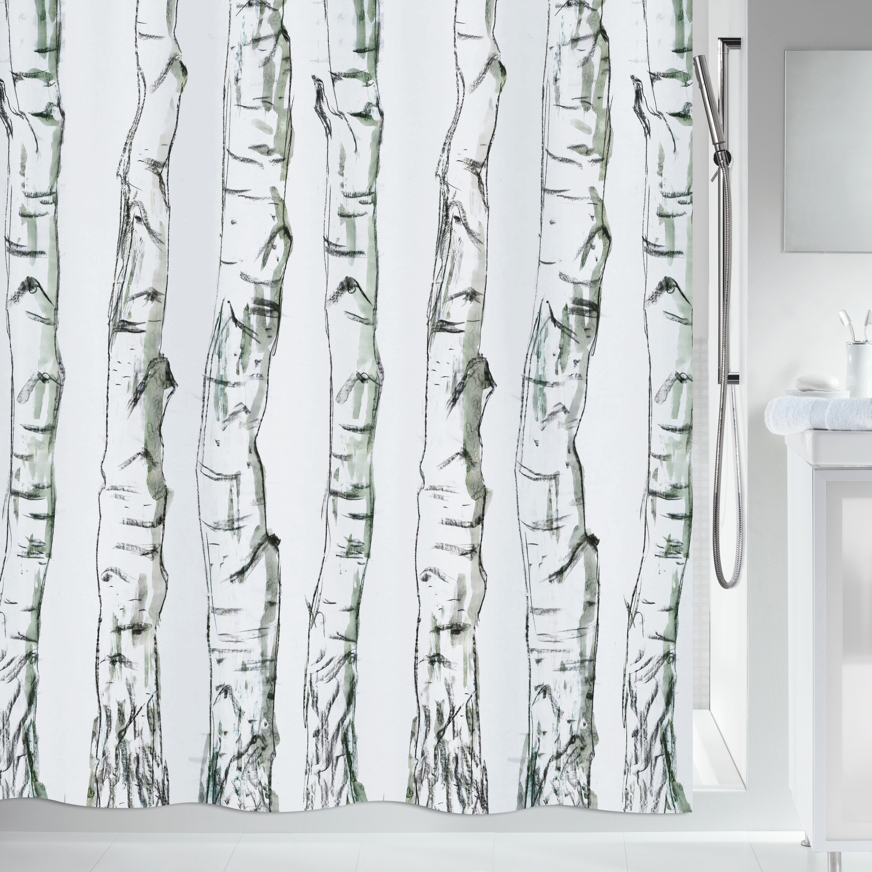 Duschdraperi Spirella Wood Black