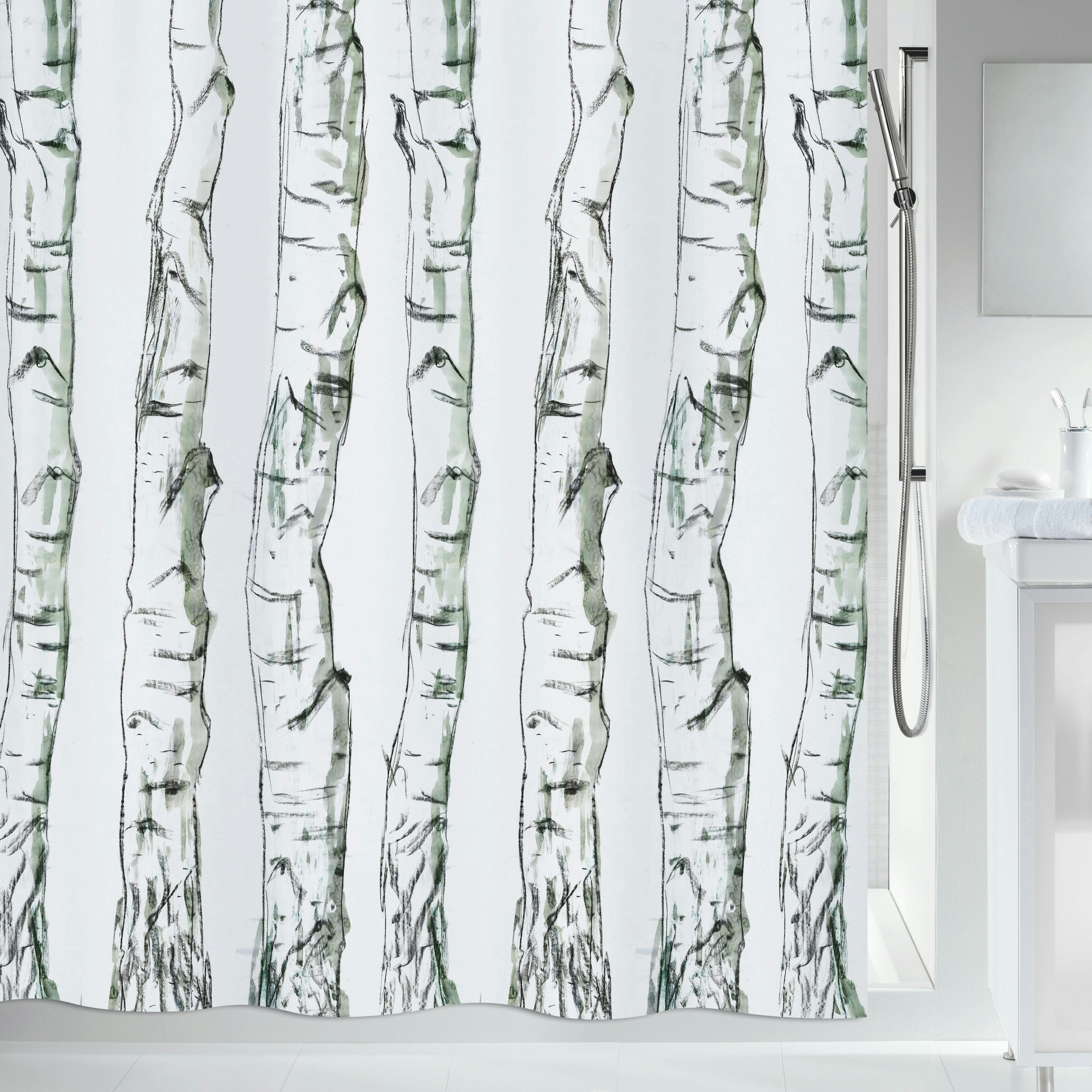 Duschdraperi Spirella Wood Black