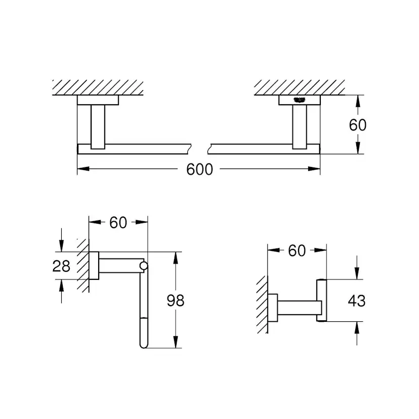 Tillbehörsset Grohe Essentials 3-in-1 40777001