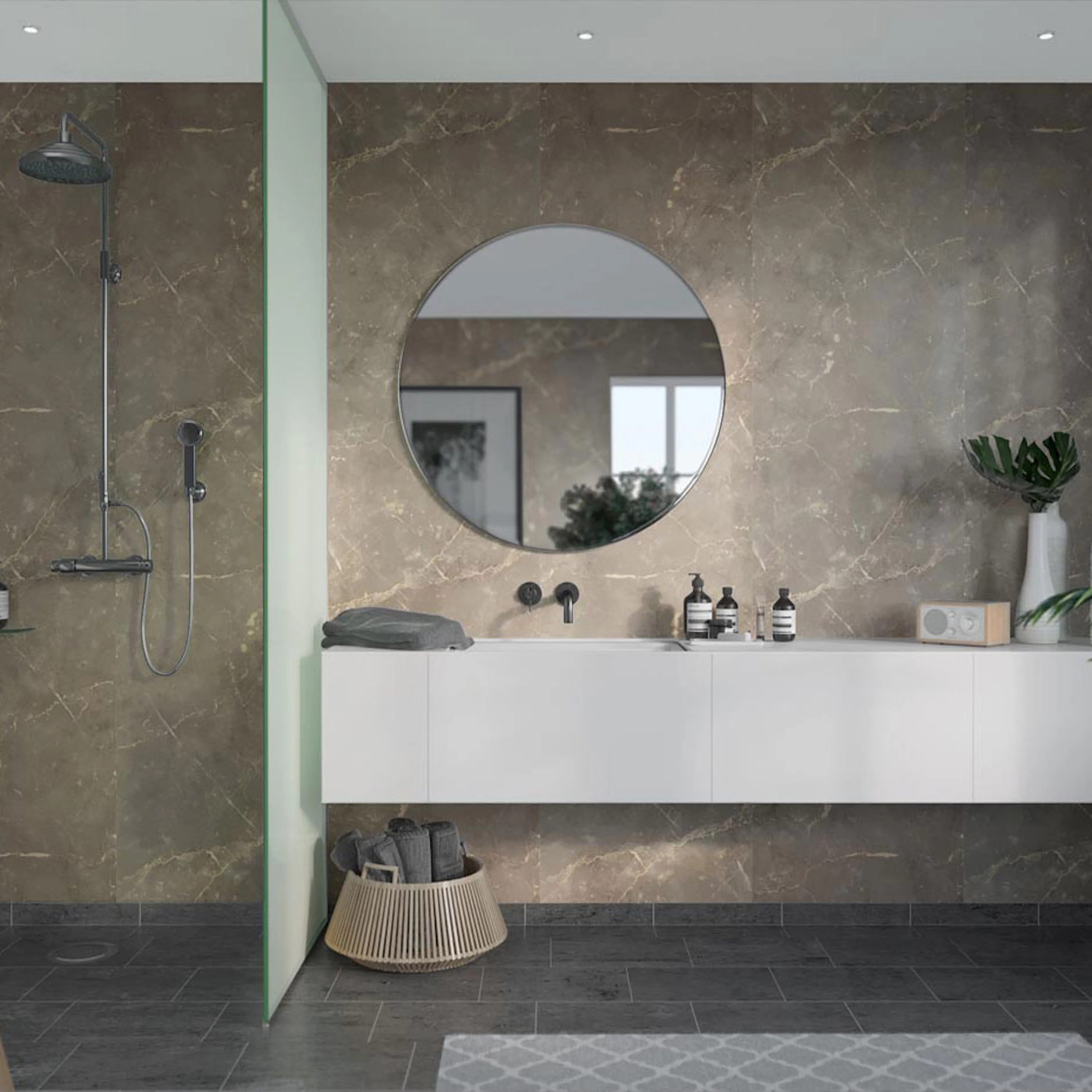 Våtrumsskiva Fibo Golden Brown Marble 2278-M00S