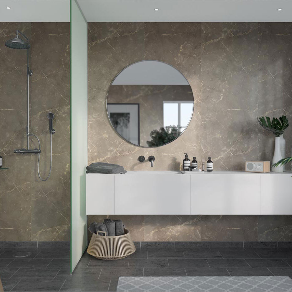 Våtrumsskiva Fibo Golden Brown Marble 2278-M00S