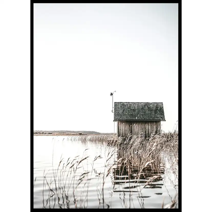Poster Gallerix Wooden Cabin By Lake