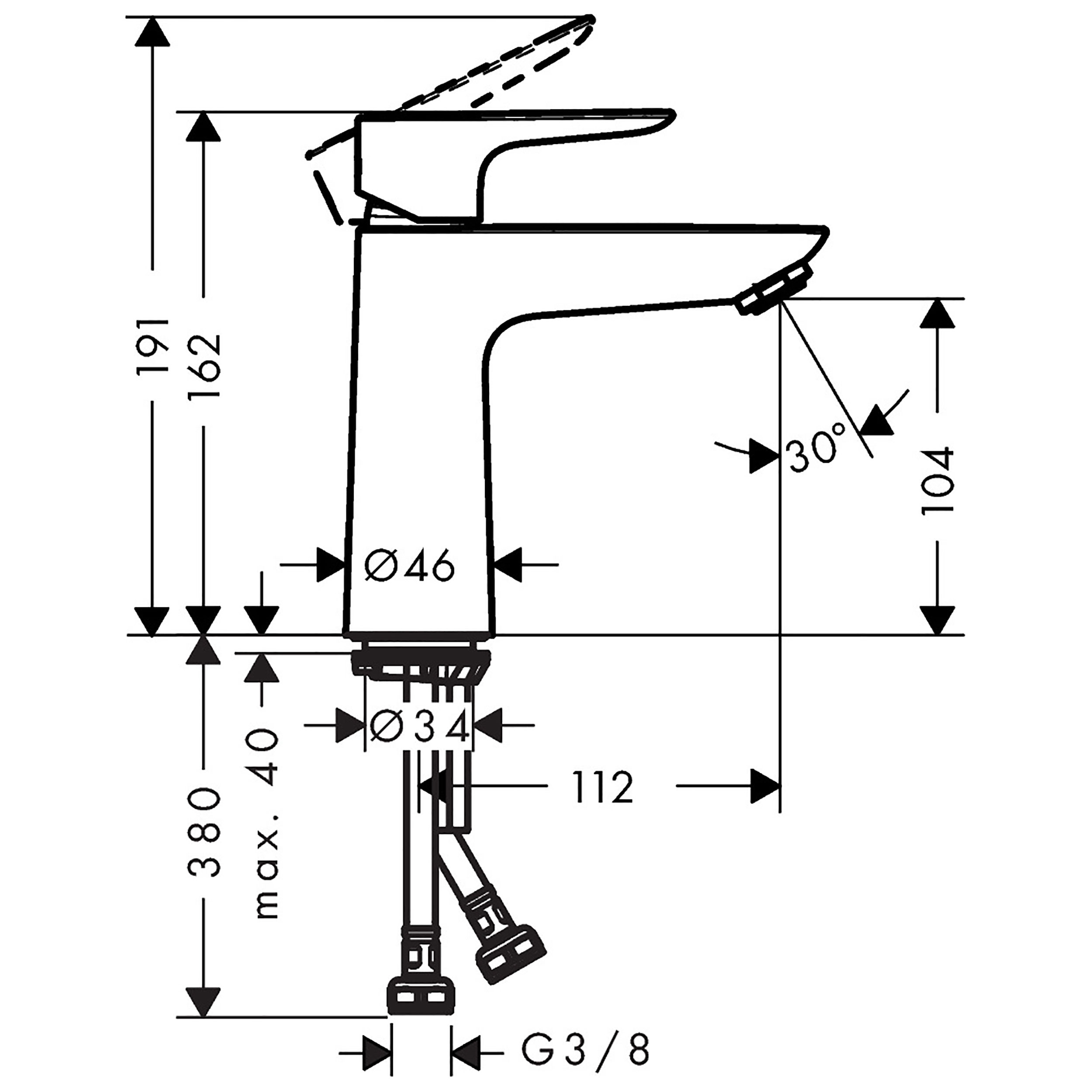 Tvättställsblandare Hansgrohe Talis E 110