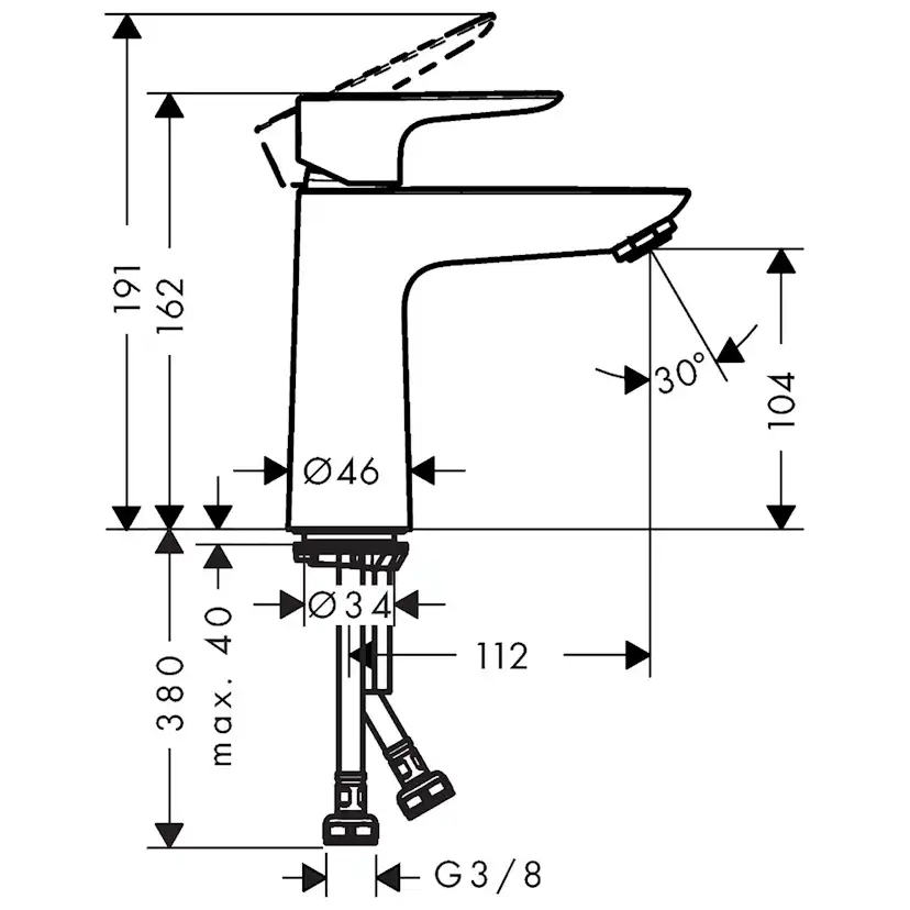 Tvättställsblandare Hansgrohe Talis E 110