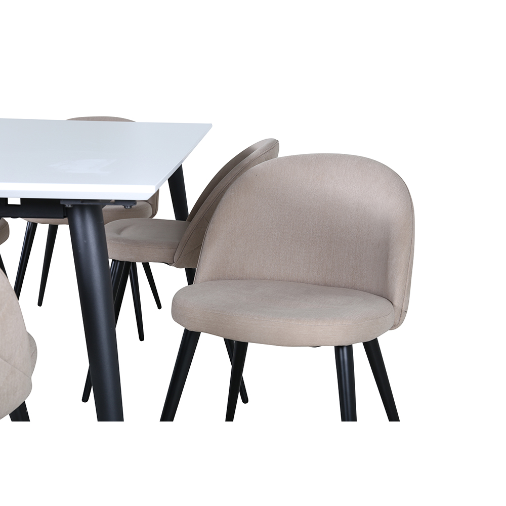 Matgrupp Venture Home Jolie med 6 Valentina Stitcthes Stolar Polyesterlinen