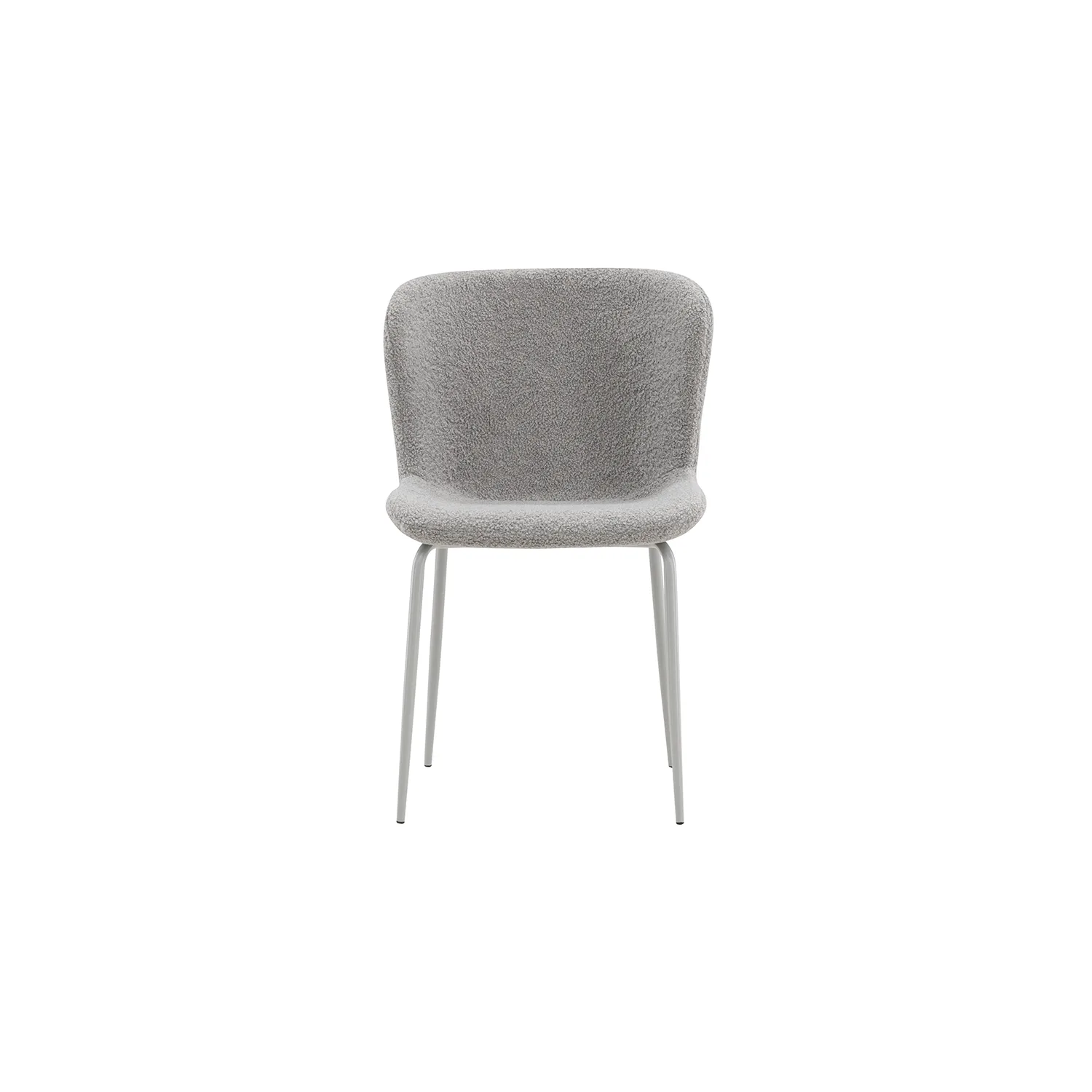 Modesto Dining Chair - Matte light grey / Light grey Boucle Grå/Vit