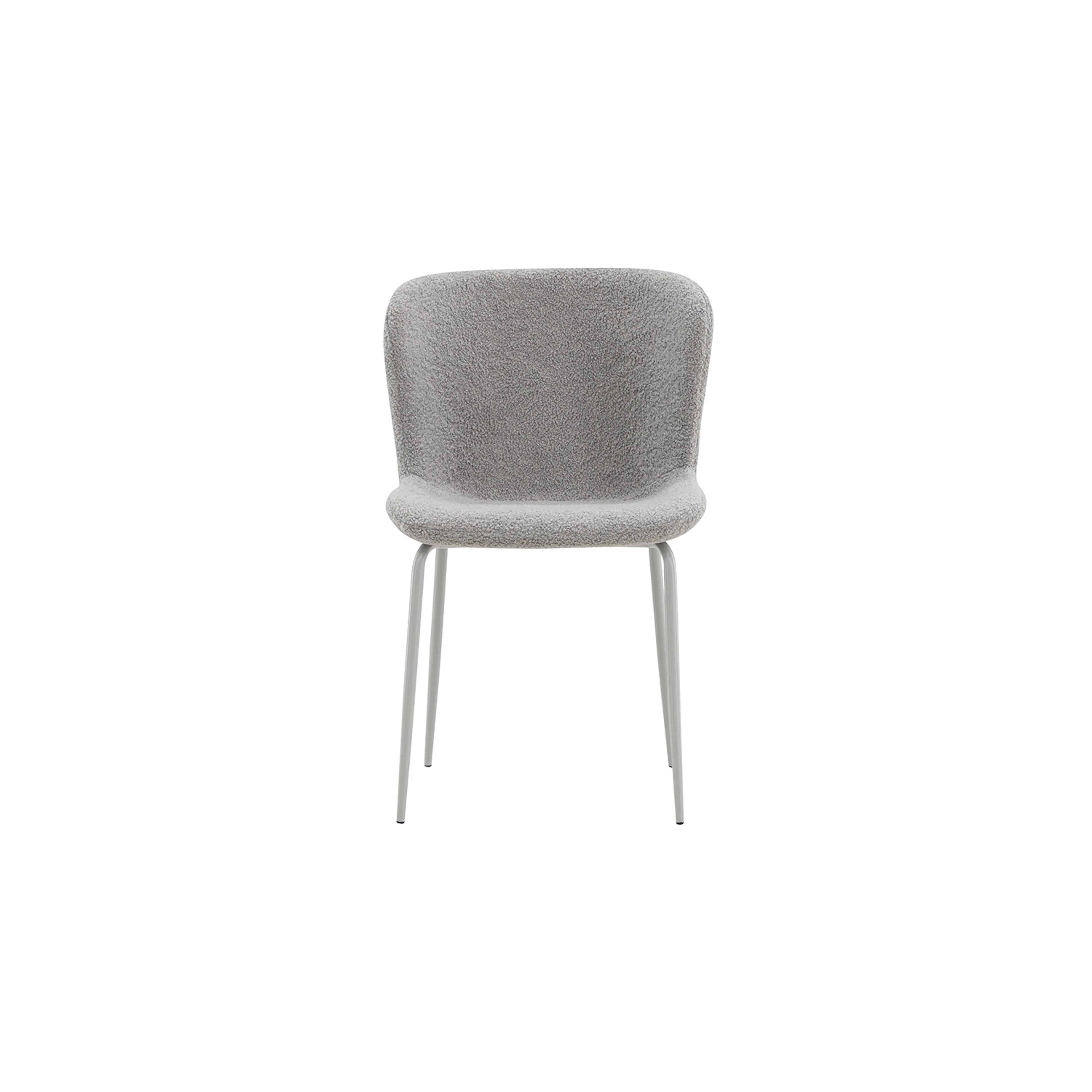 Modesto Dining Chair - Matte light grey / Light grey Boucle Grå/Vit