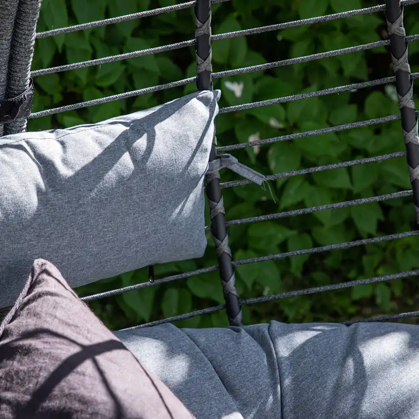 Hängstol Venture Home Bacolod Hänggunga Utomhus i Svart Stål med Dyna