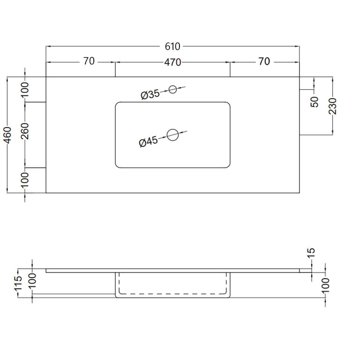 Tvättställ Tenfors Alpin Solid Surface