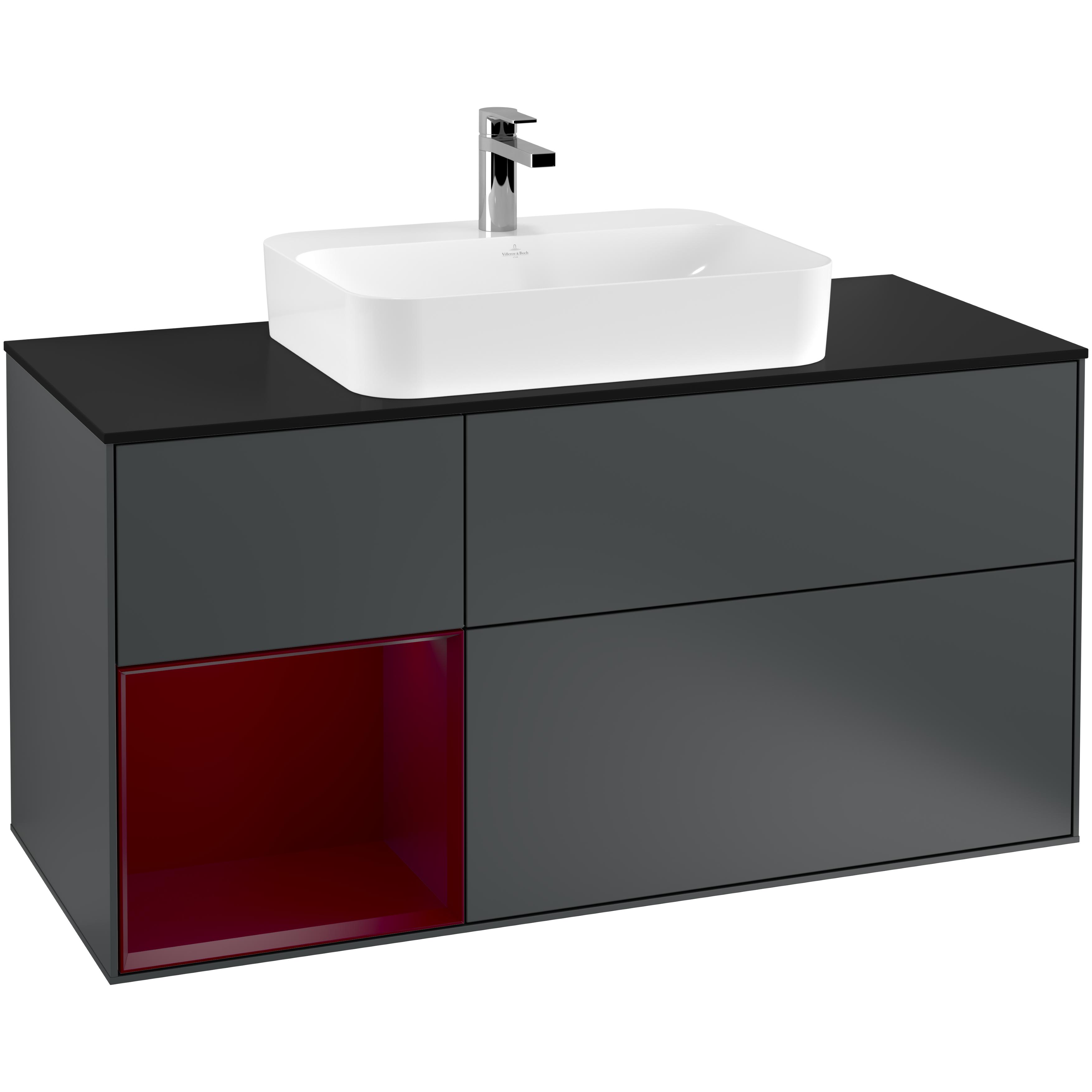 Tvättställsskåp Villeroy & Boch Finion med 3 Lådor Hylla och Bänkskiva för Ytmonterat Tvättställ