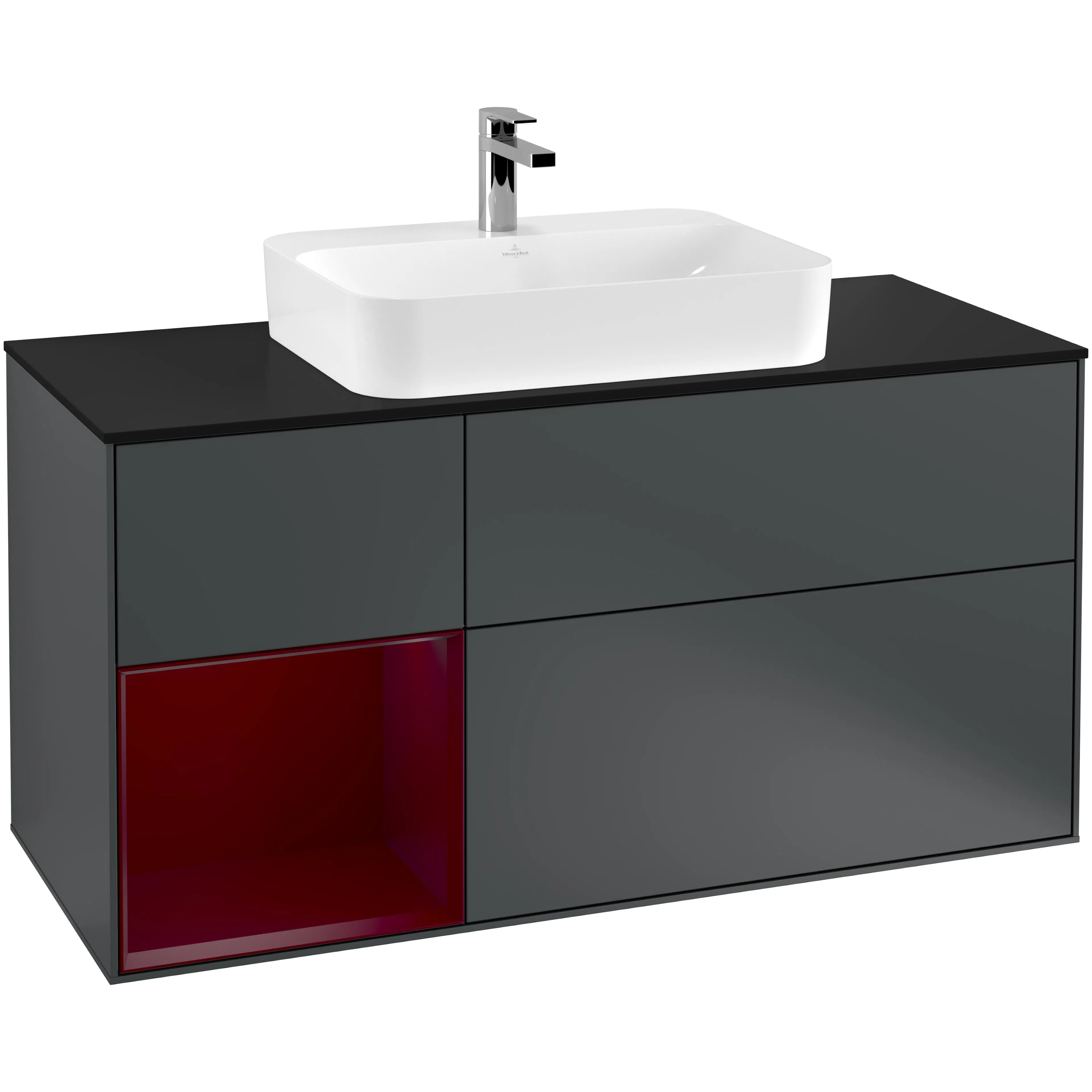 Tvättställsskåp Villeroy & Boch Finion med 3 Lådor Hylla och Bänkskiva för Ytmonterat Tvättställ