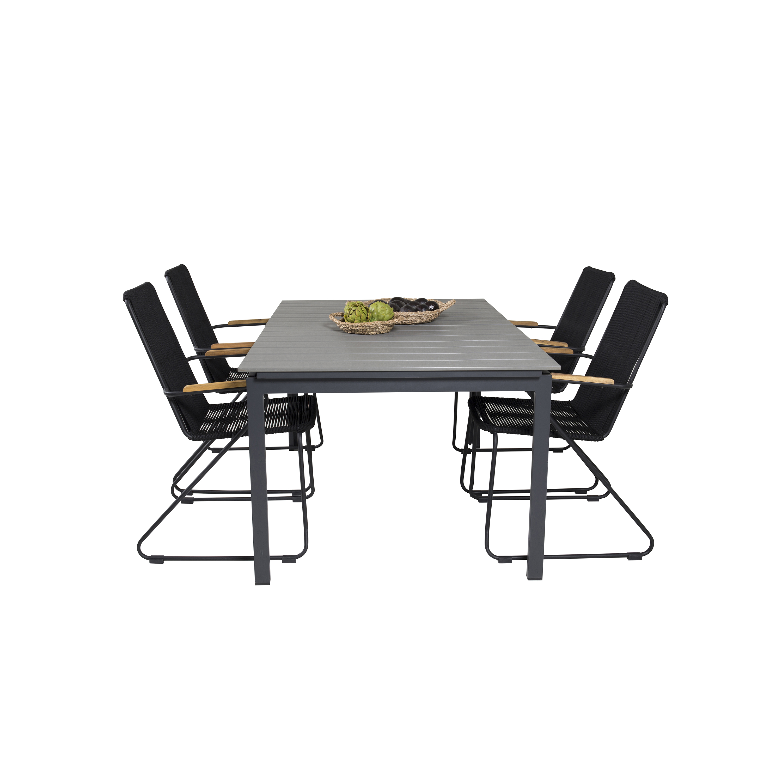 Matgrupp Venture Home Lova 160/240 med 4 Berfin Karmstolar