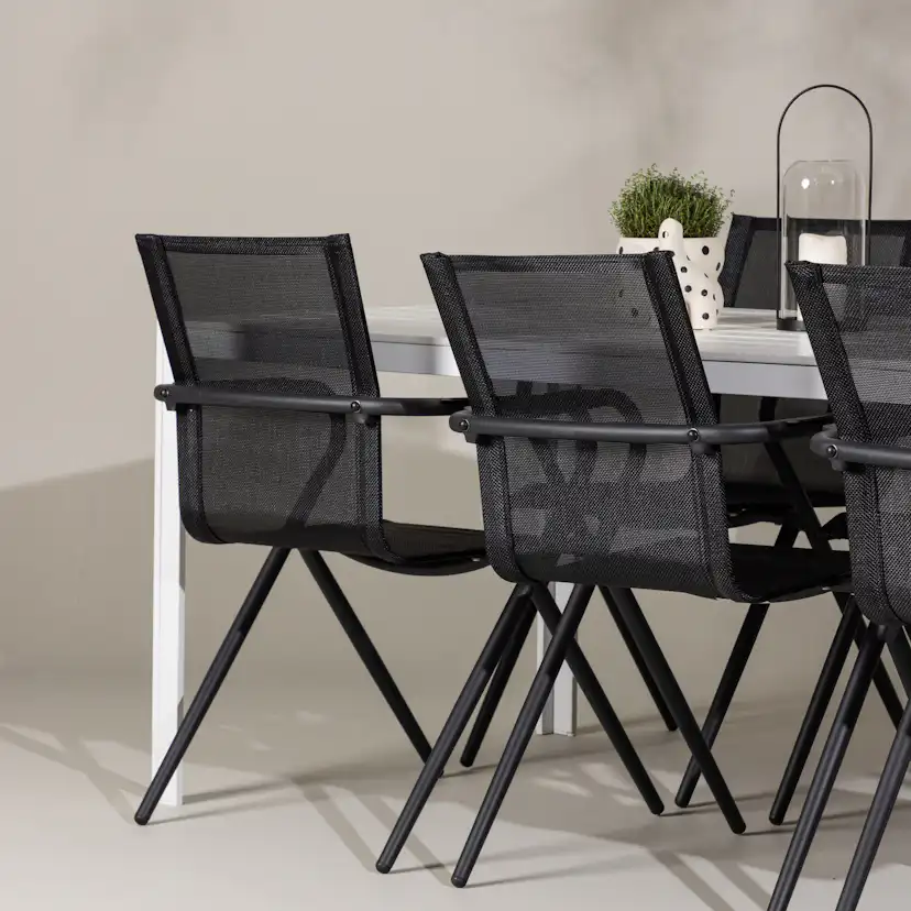 Break Dining Table - White / White Aintwood +Alina Dining C Trädgårdsgrupp Venture Home Break med 6 Alina Stolar