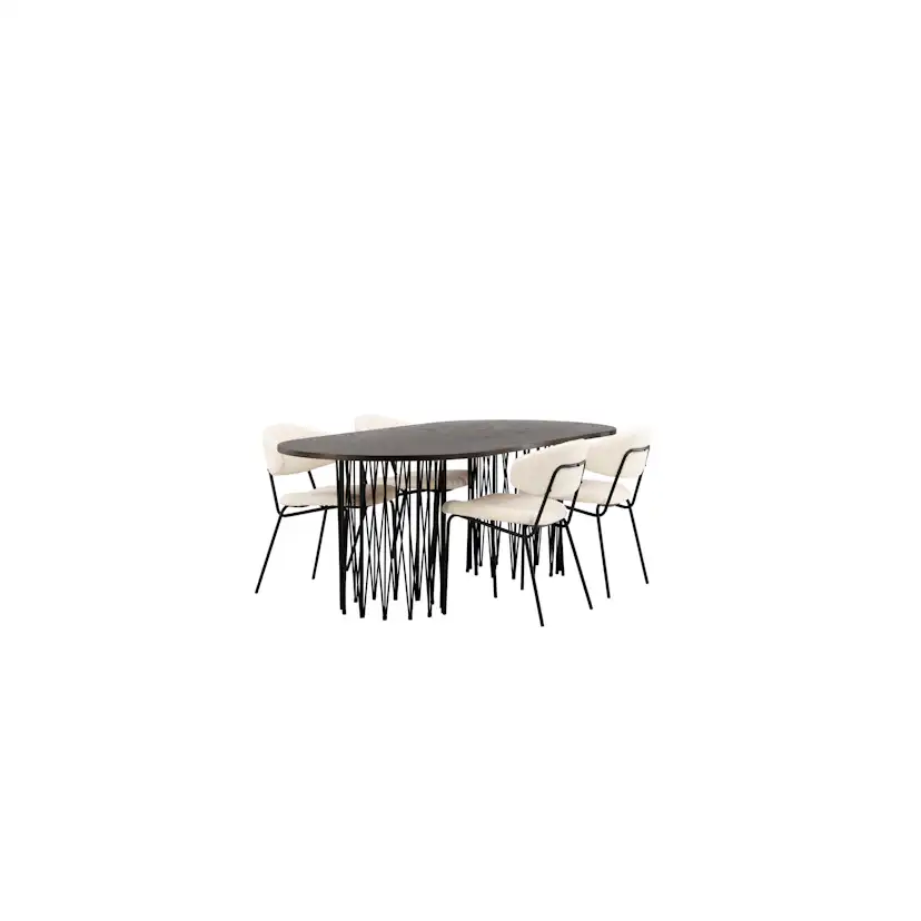 Matgrupp furniture/fashion Stone med 4 Chico Stolar