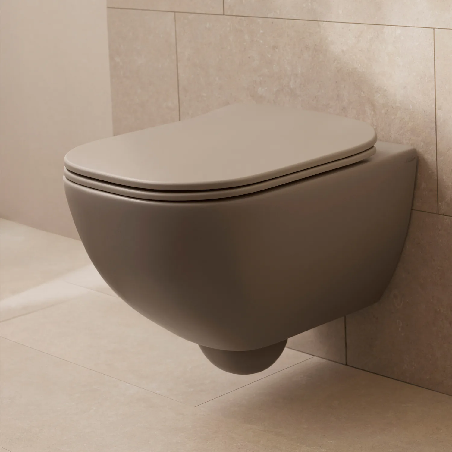 Vägghängd WC Set Edge/Bloc Coffee Cream Coffee Cream