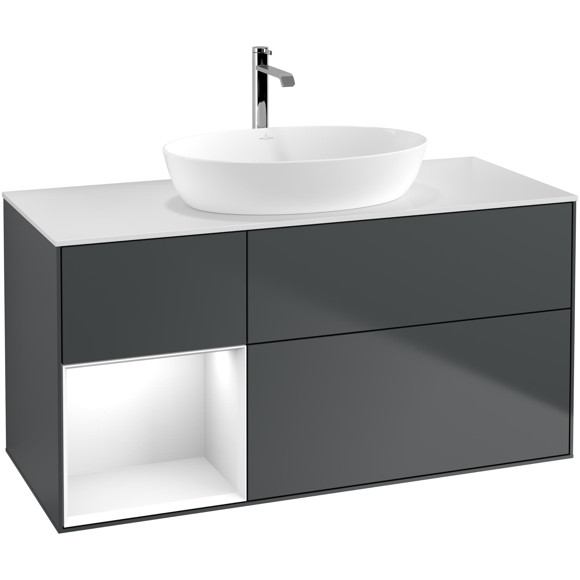 Tvättställsskåp Villeroy & Boch Finion med 3 Lådor Hylla och Bänkskiva för Fristående Tvättställ från Artis & Collaro