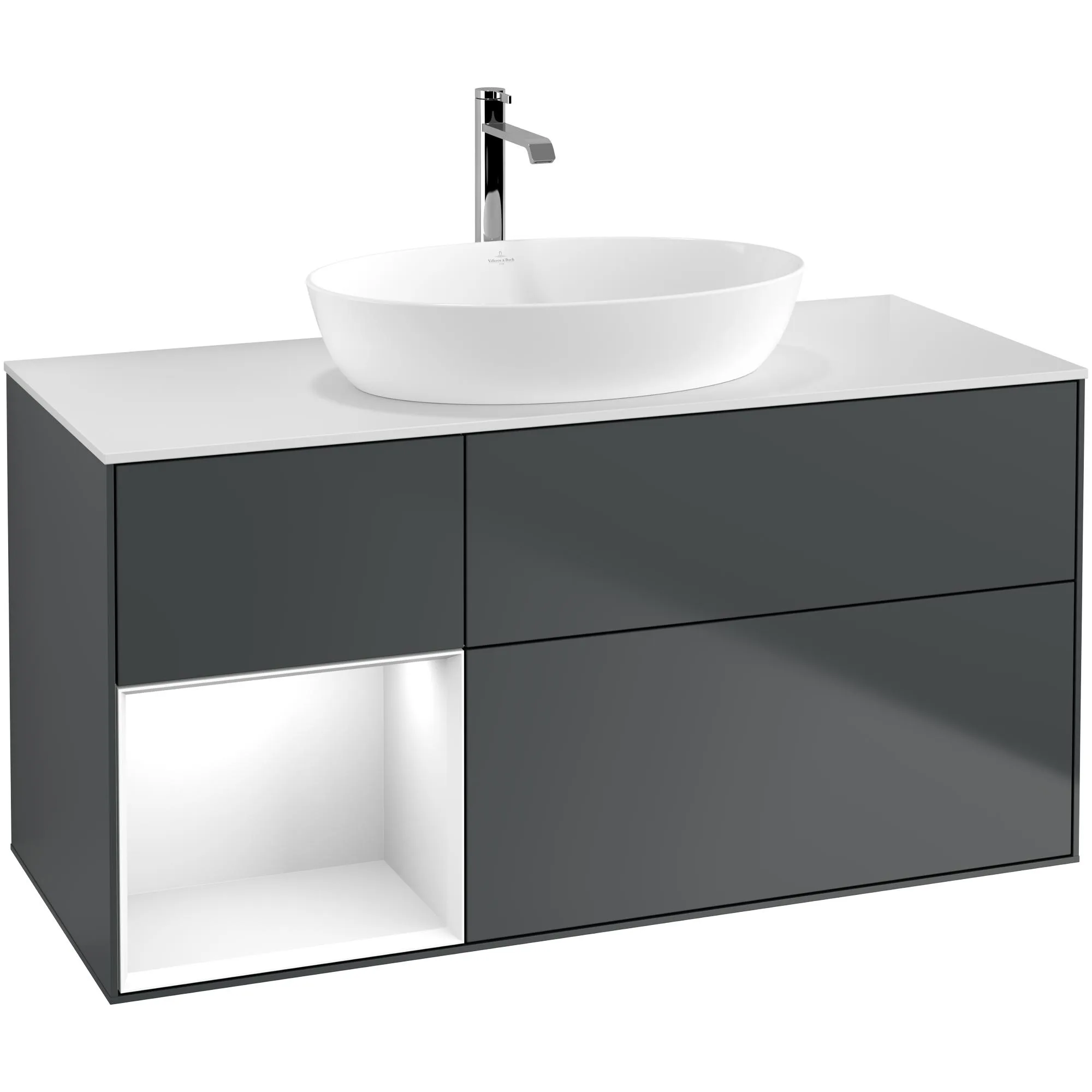 Tvättställsskåp Villeroy & Boch Finion med 3 Lådor Hylla och Bänkskiva för Fristående Tvättställ från Artis & Collaro