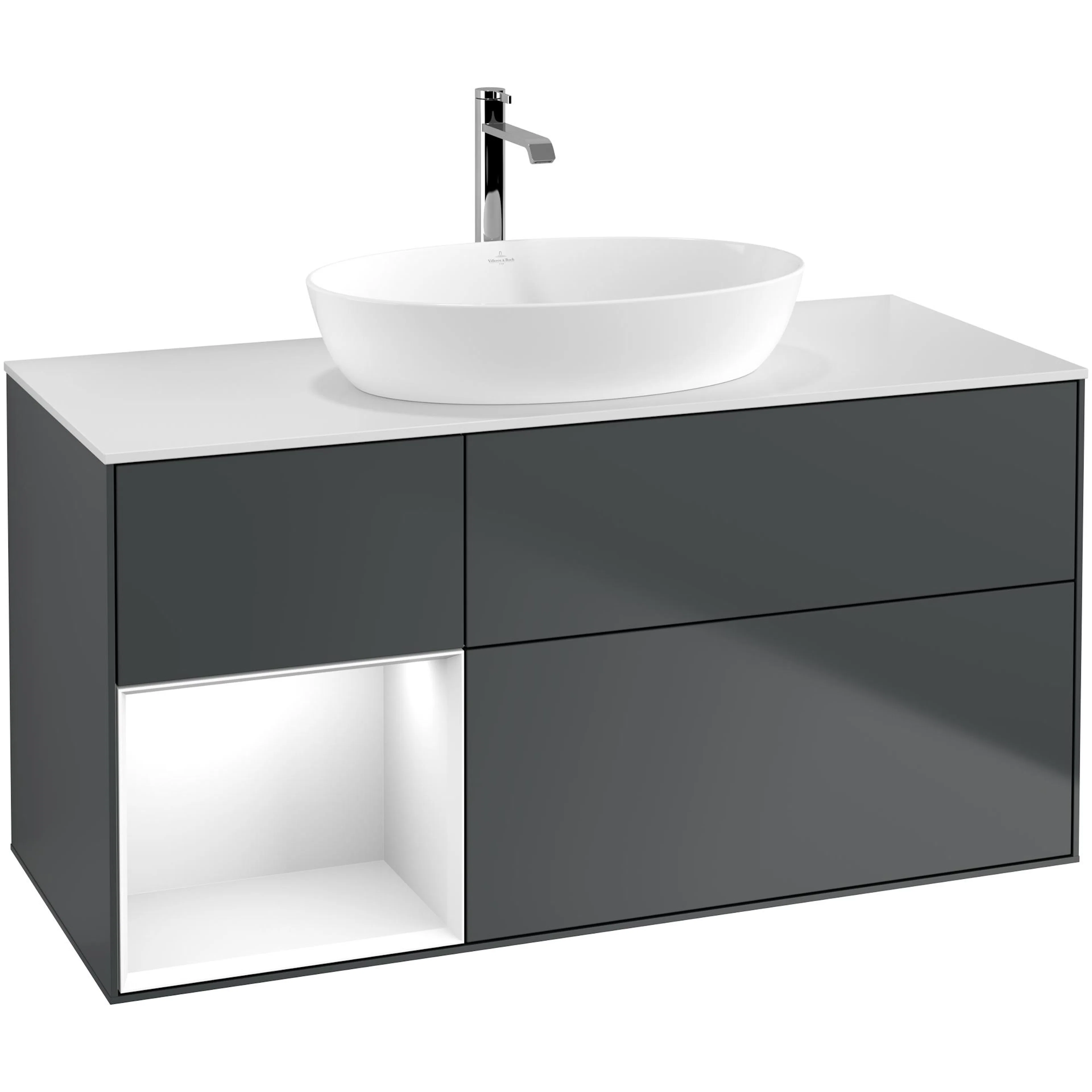 Tvättställsskåp Villeroy & Boch Finion med 3 Lådor Hylla och Bänkskiva för Fristående Tvättställ från Artis & Collaro