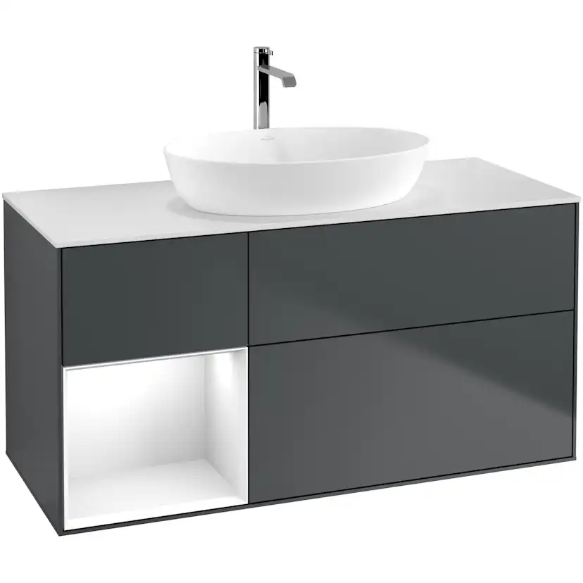 Tvättställsskåp Villeroy & Boch Finion med 3 Lådor Hylla och Bänkskiva för Fristående Tvättställ från Artis & Collaro