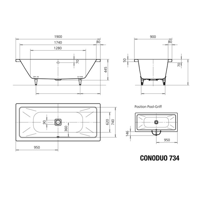 Badkar Kaldewei Cono Duo